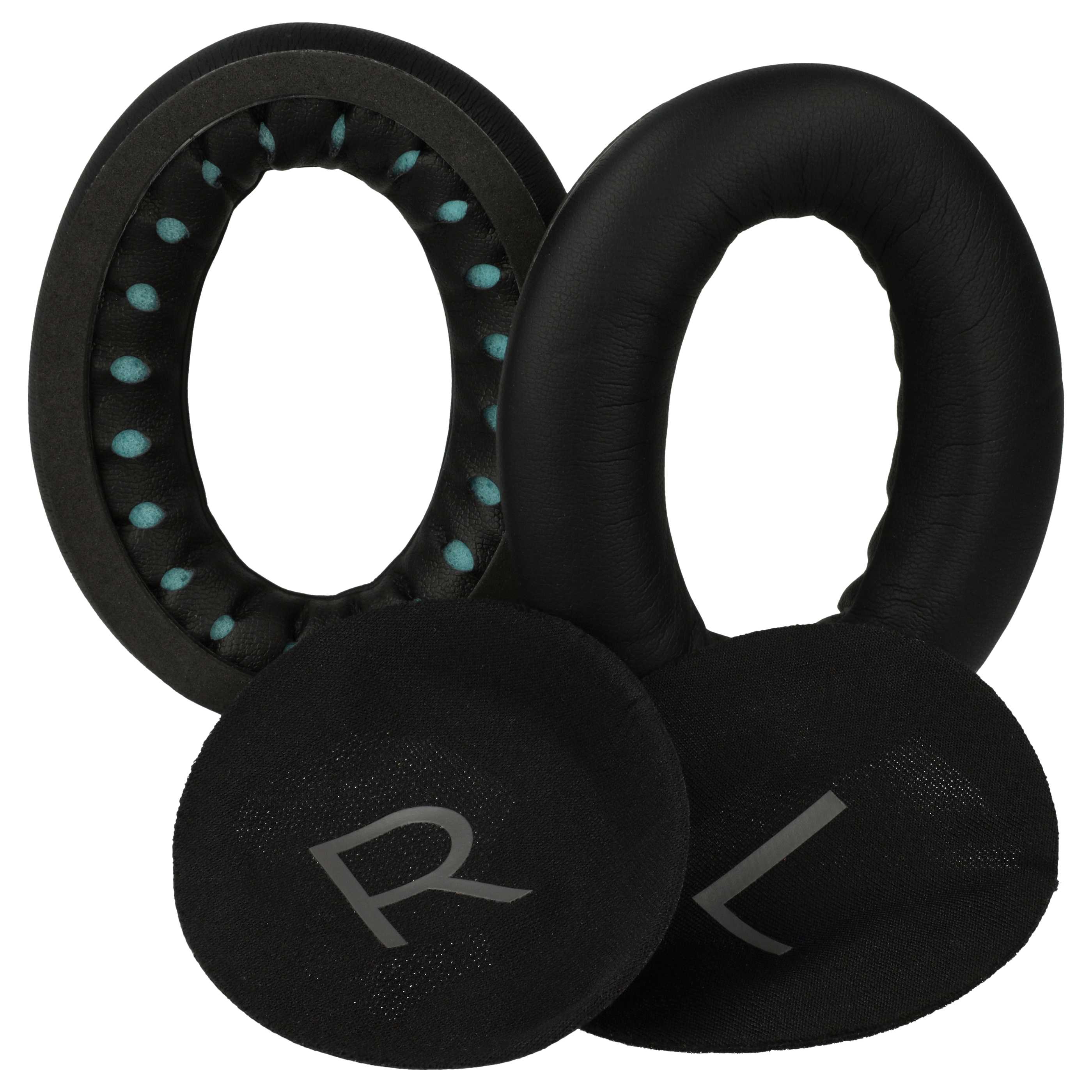 2x Ear Pads suitable for Bose QC45 Headphones etc. - foam / synthetic leather, 19 mm thick