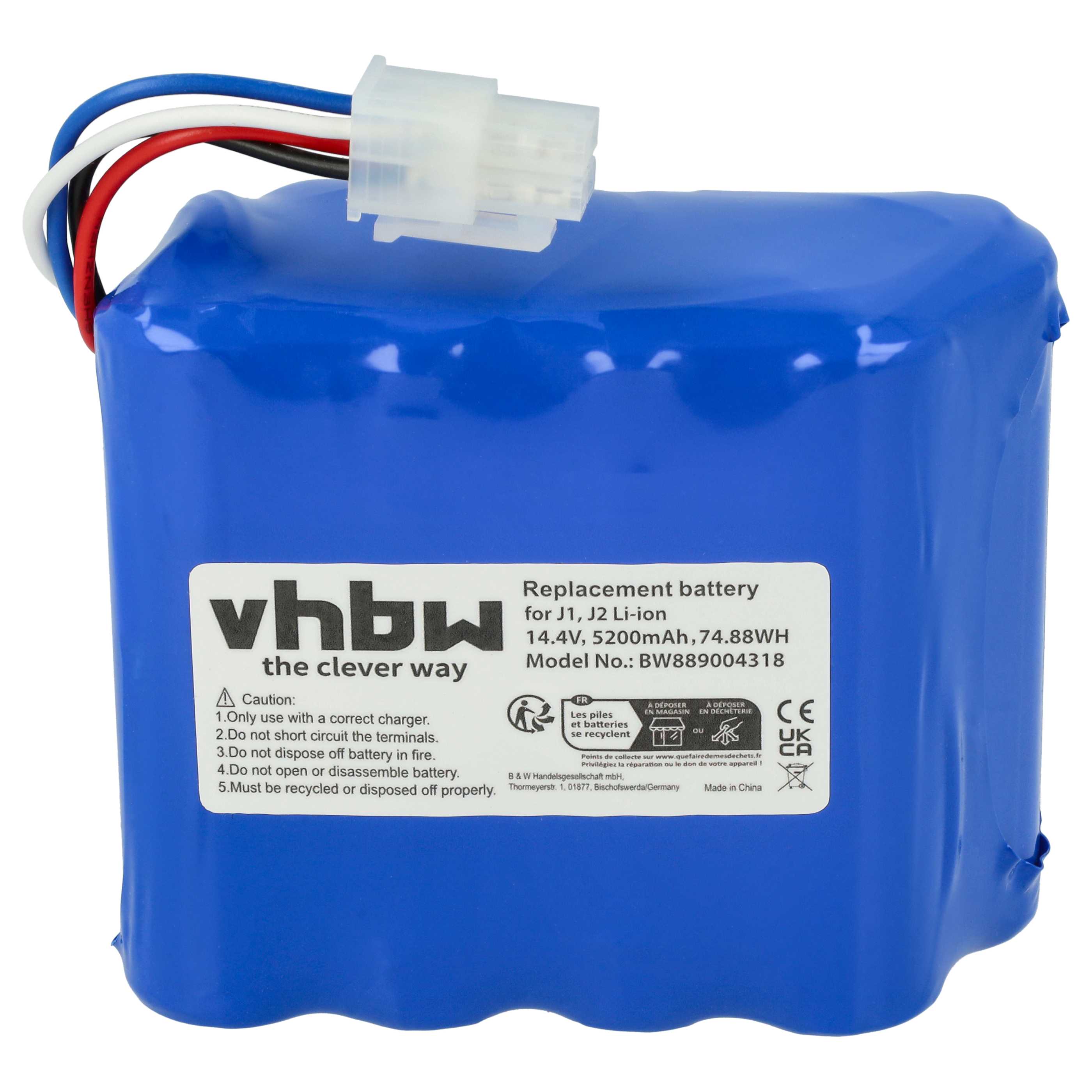 Battery replaces Narwal C392-B-4S2P, XNY4S2PB, C392-C1-4S2P, C392-C2-4S2P for Narwal 5200mAh, 14.4V, Li-Ion