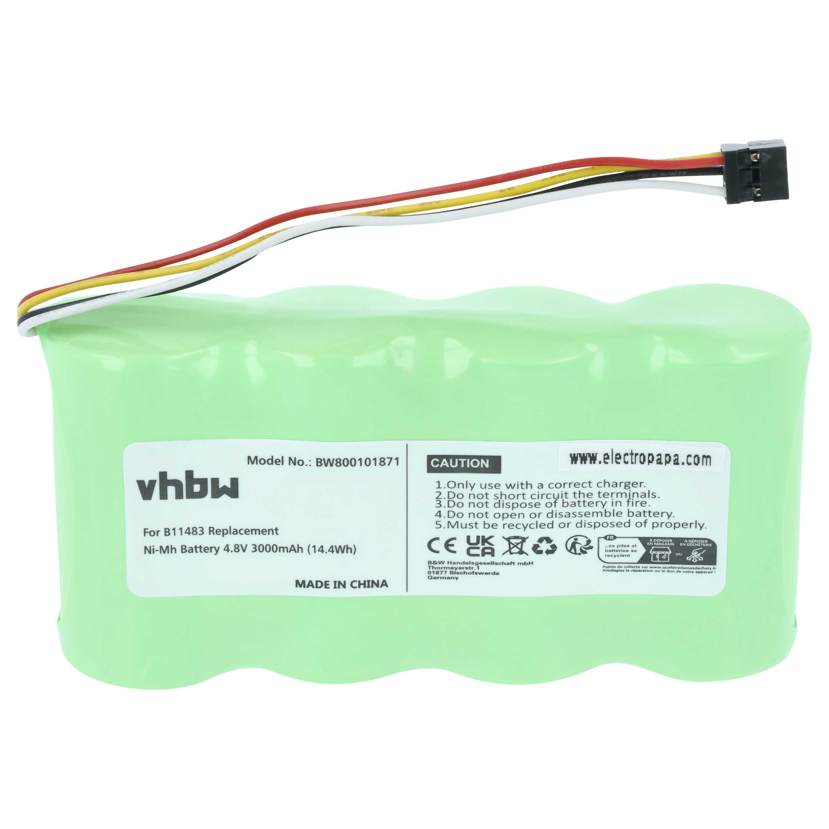 Messtechnik-Akku als Ersatz für Fluke BP120MH, B11483, BP120 für Fluke - 3000mAh 4,8V NiMH