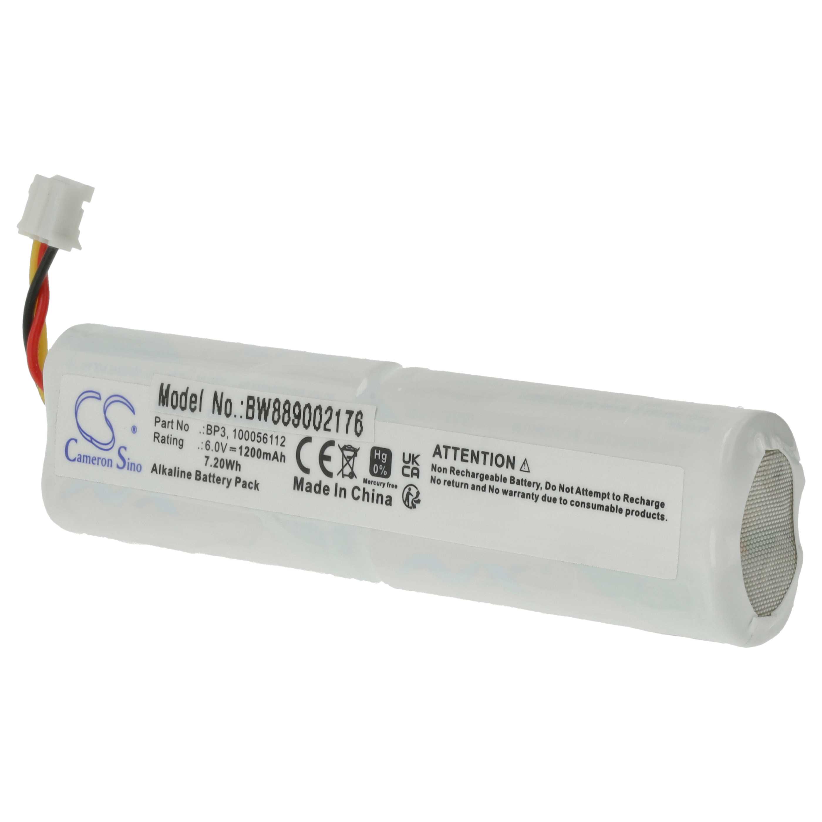 Batería reemplaza Telenot BP3, 100056112 para instalación alarma (1200 mAh, 6 V, alcalina)