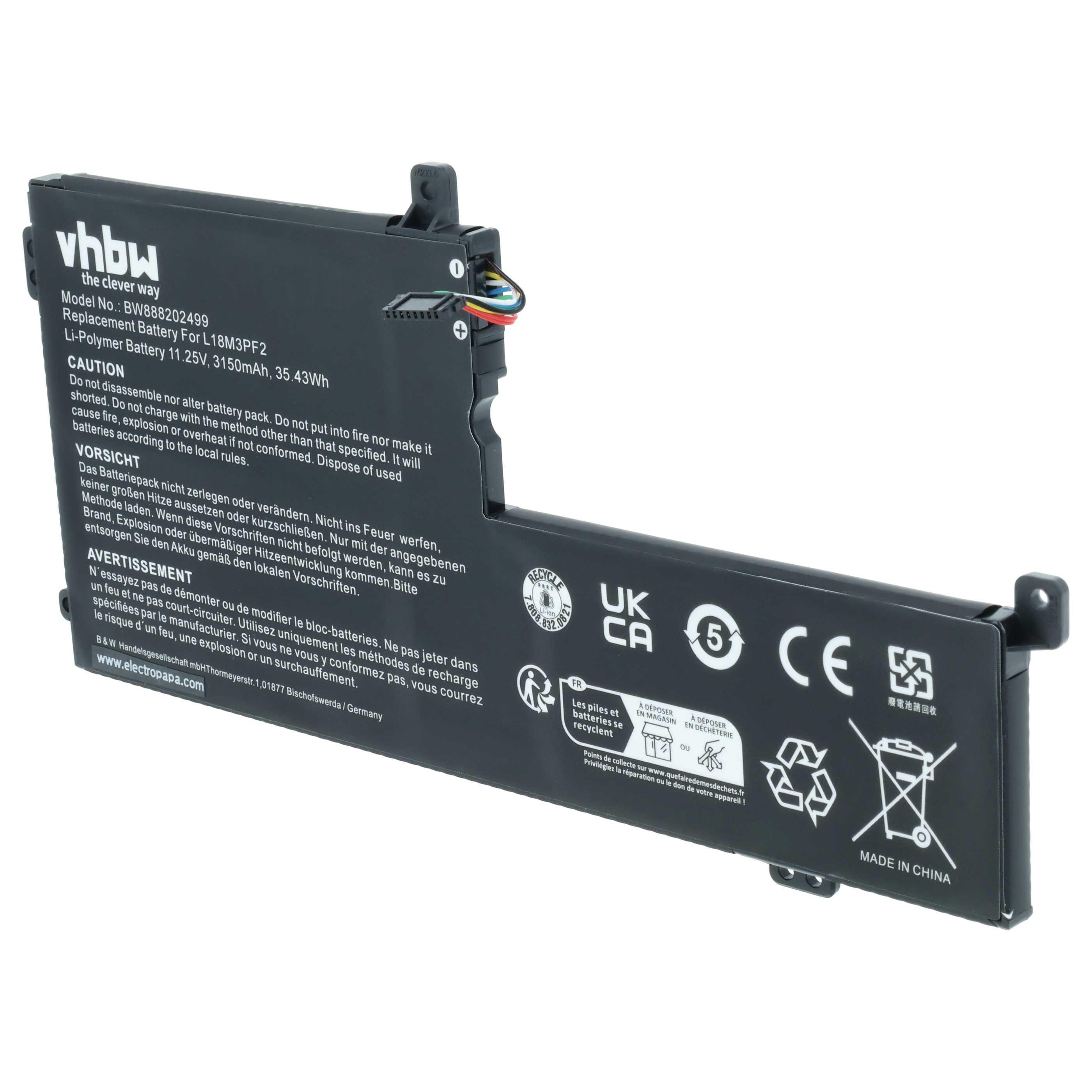Akumulator do laptopa zamiennik Lenovo 5B10W67321, 5B10T26393, 5B10T03404, 5B10T03402 - 3150 mAh 11,25 V LiPo