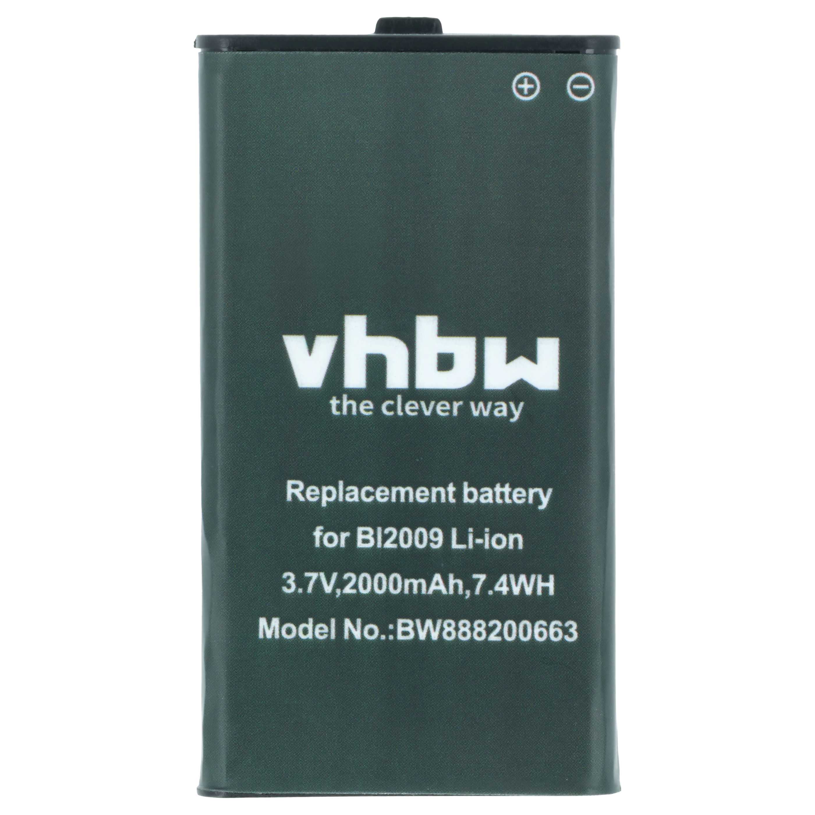 Radio 5x Battery replaces Hytera BL2009 - 2000 mAh 3.7 V Li-Ion
