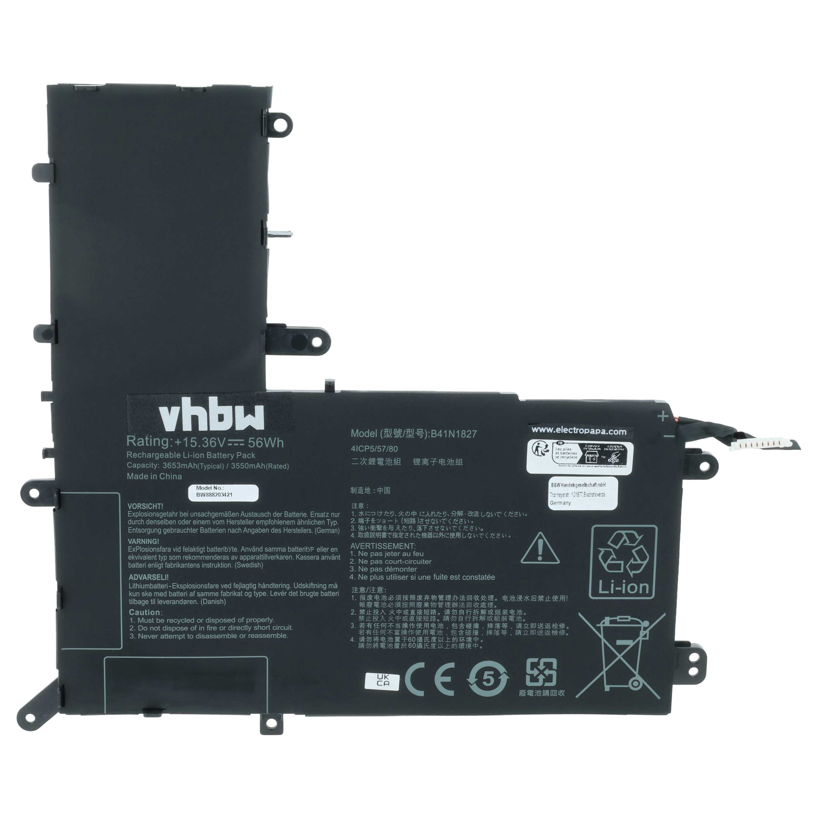 Akumulator do laptopa zamiennik Asus B41N1827, 0B200-03070200 - 3500 mAh 15,36 V LiPo