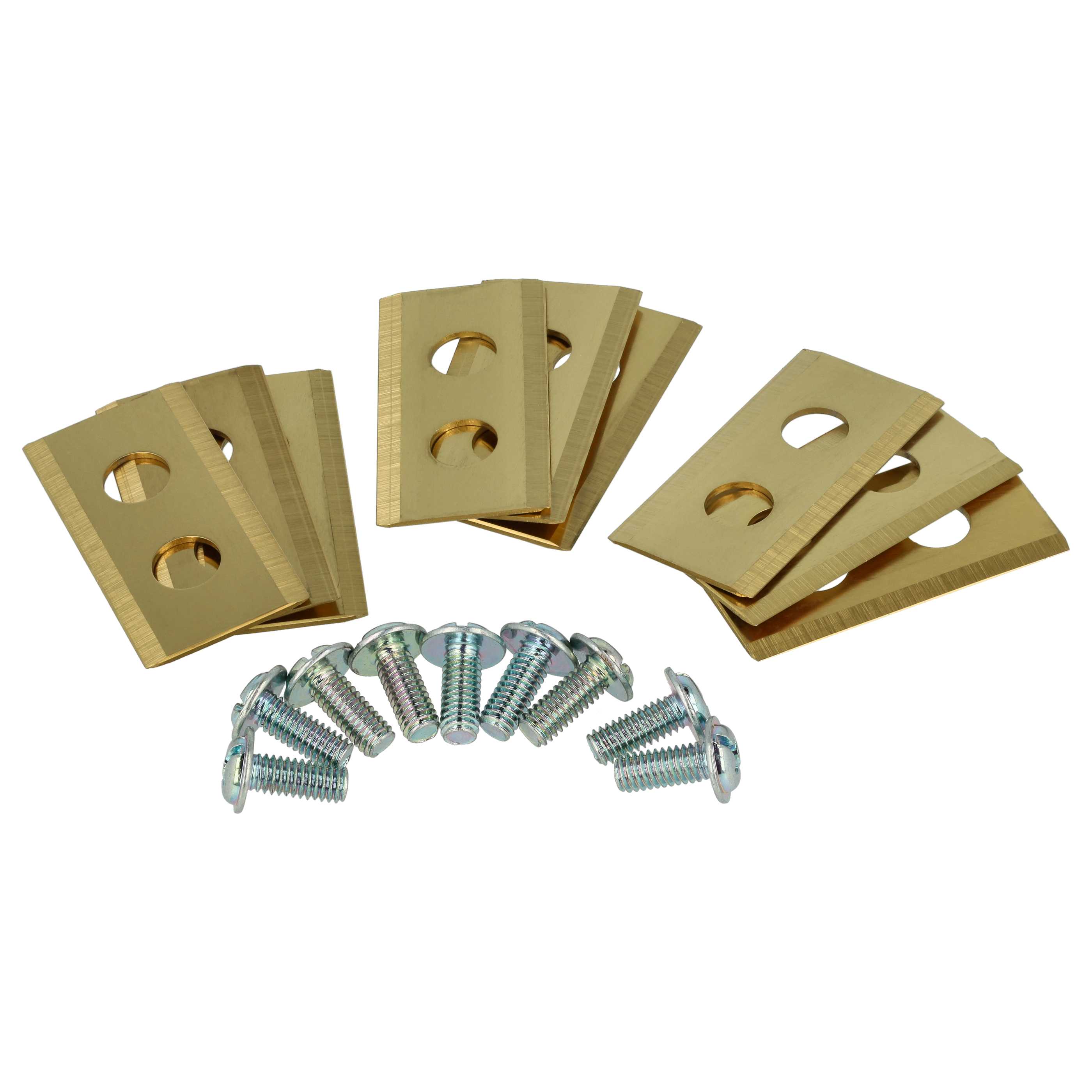 18x Exchange Blade for PowerPlus Cordless Lawnmower etc.steel (titan coating)gold