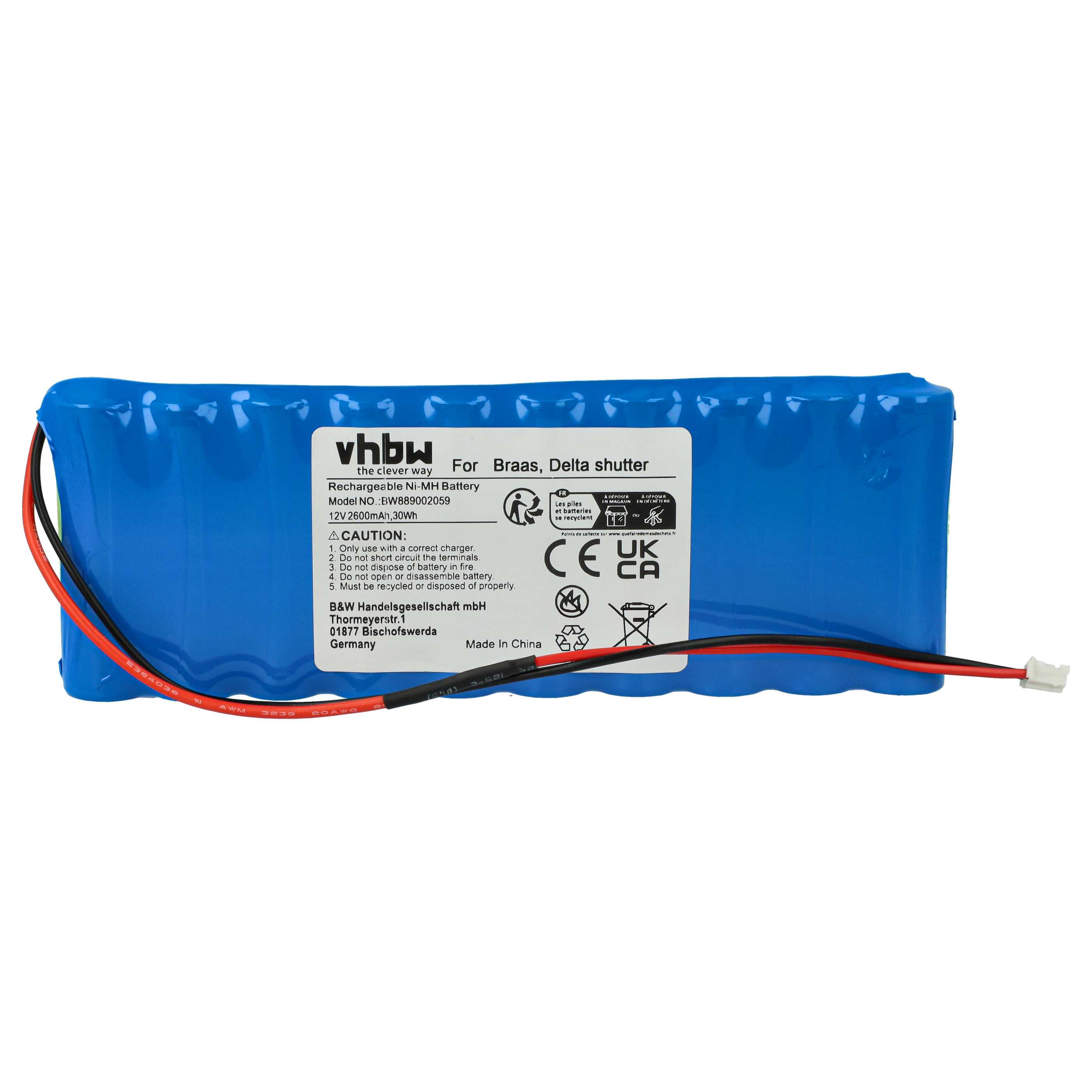 Batterie pour motorisation de volet, porte, portail Baier - 2600mAh 12V NiMH