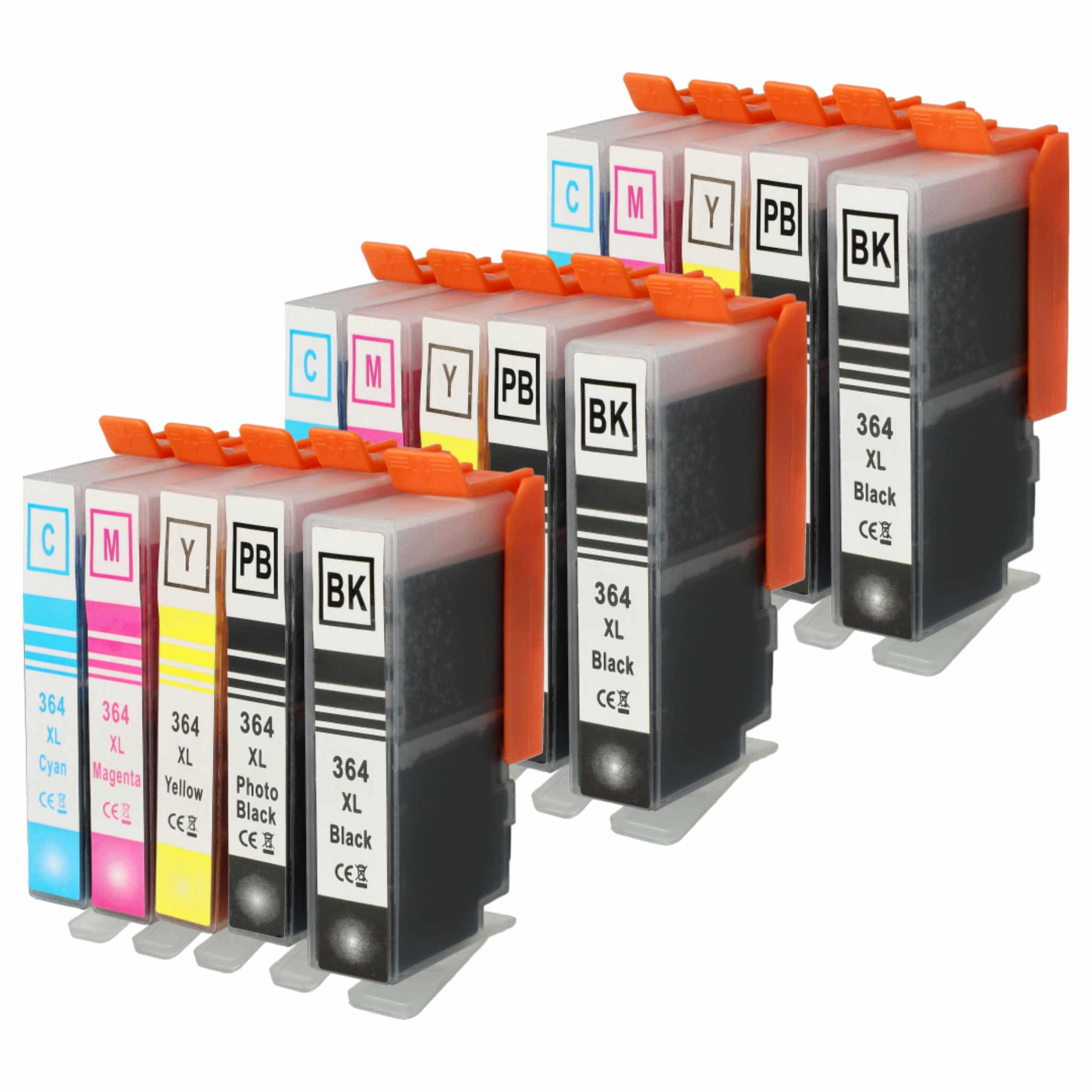 15x Ink Cartridges replaces HP CB321EE Black, 920XL, 920, 364XL 3070 Printer - B/C/M/Y + photo black