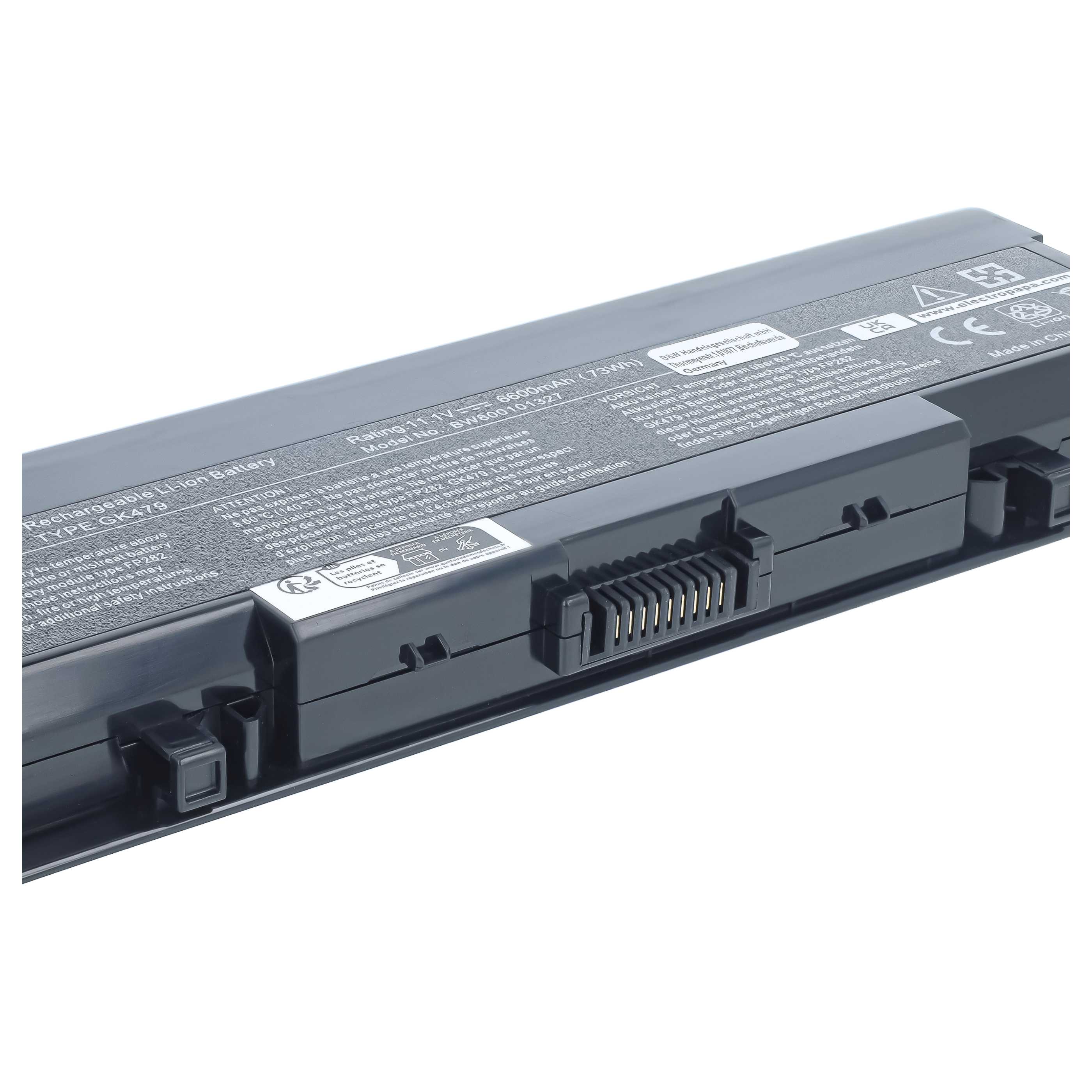 Akumulator do laptopa zamiennik Dell 312-0513, 312-0518, 312-0520, 312-0504 - 6600 mAh 11,1 V Li-Ion, czarny