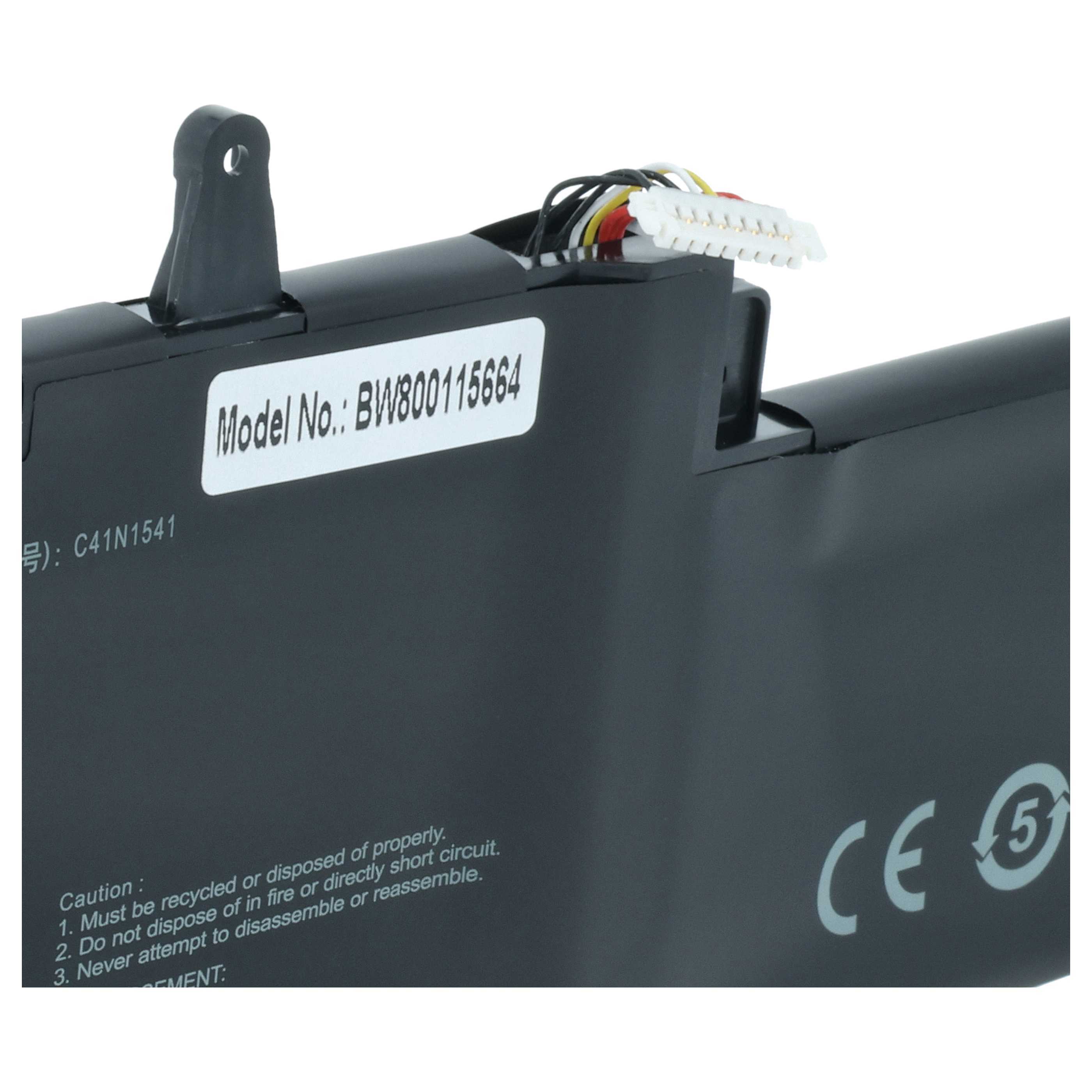 Notebook Battery replaces C41N1541, 0B200-02070000 - 4800 mAh 15.2 V Li-polymer, black