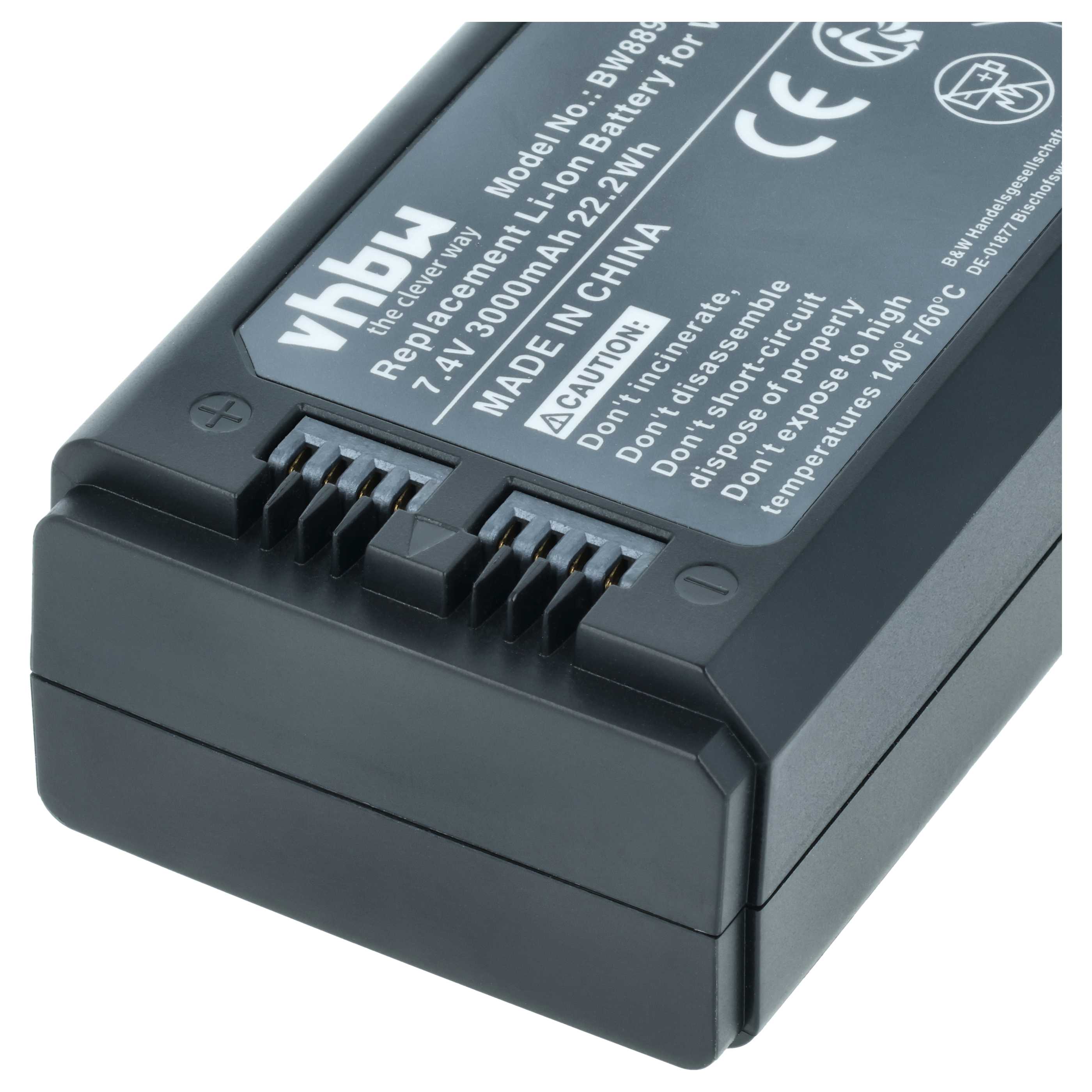 Camera Flash Unit 2x Battery replaces Godox VB30 - 3000 mAh 7.4 V Li-Ion
