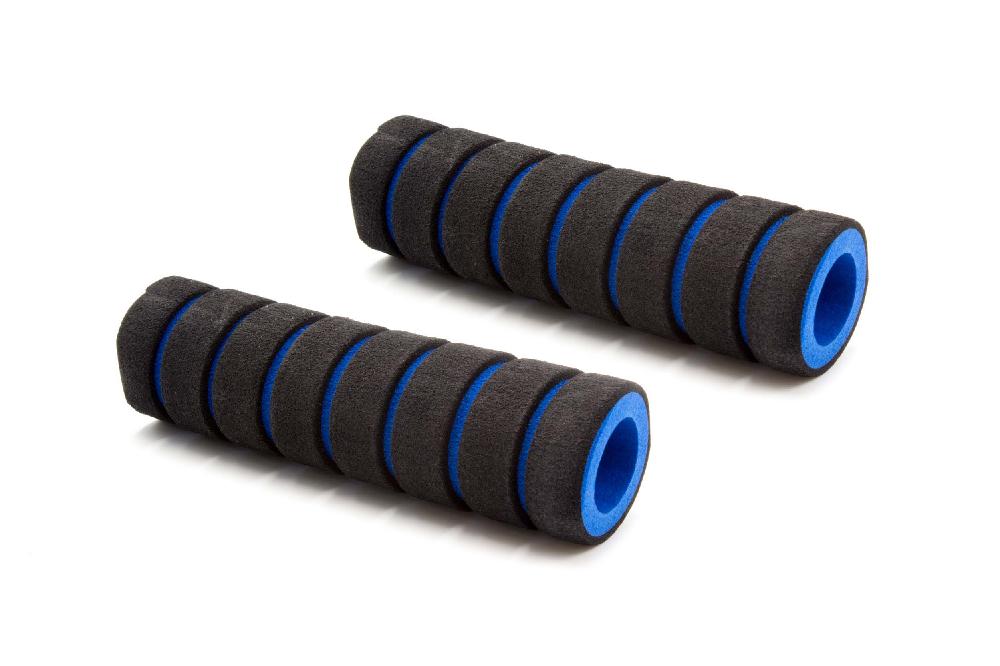 2x Handlebar Grips suitable for Bicycle, Mountain Bike - Hand Grips, Black/Blue