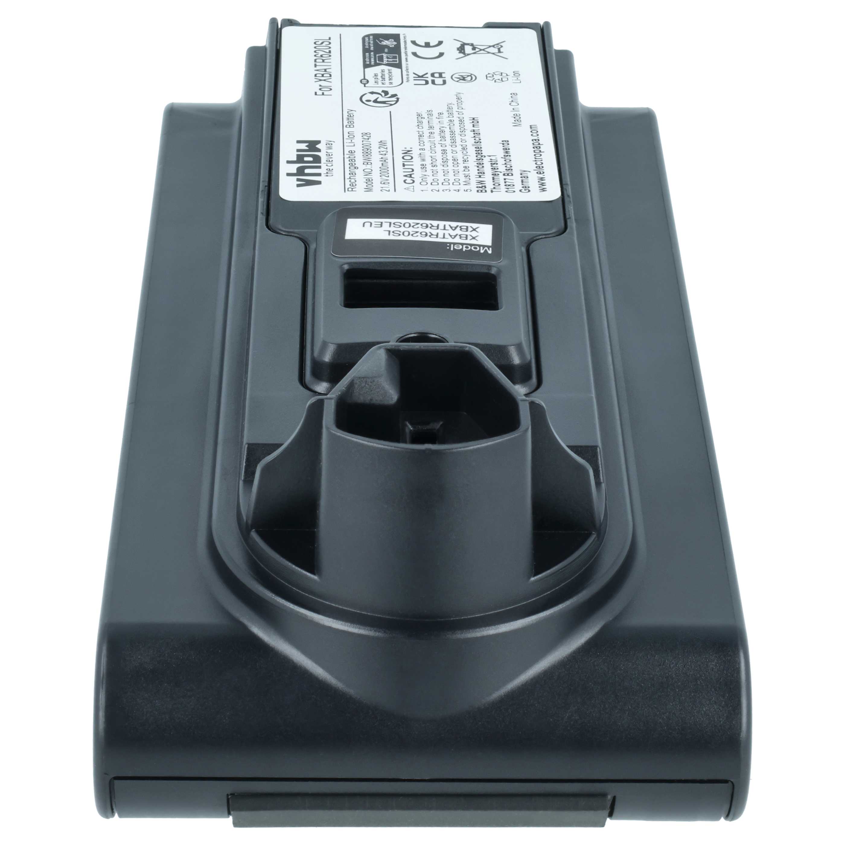 Battery replaces Shark XBATR620SL for Shark 2000mAh, 21.6V, Li-Ion