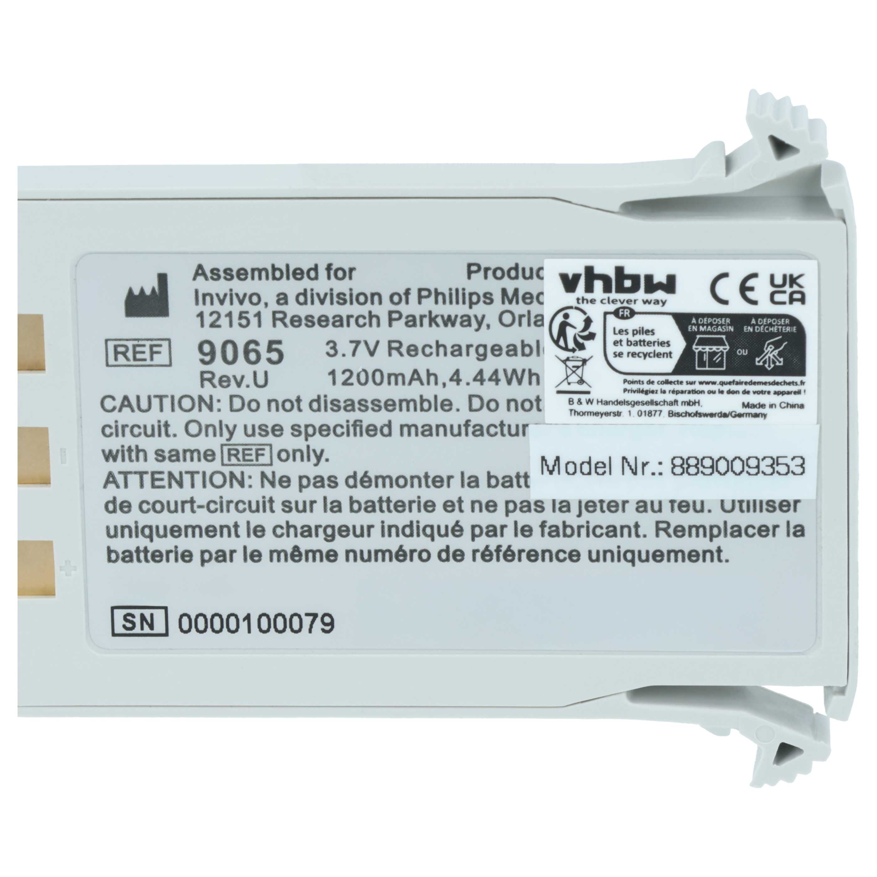 Akku als Ersatz für Philips 989803152881, M6480 für Philips - 1200mAh 3,7V Li-Ion