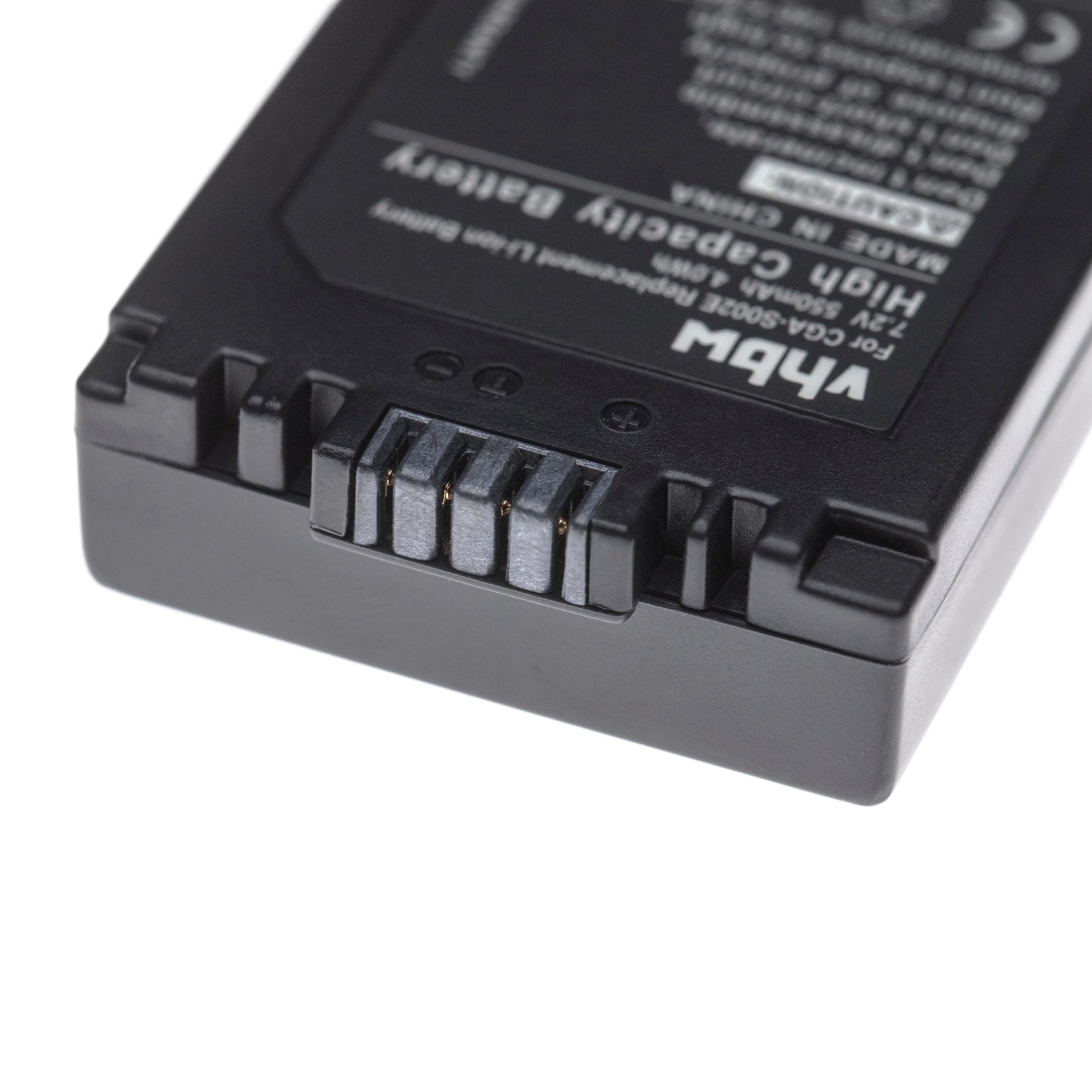 Batteria sostituisce Panasonic CGA-S002A/1B, CGA-S002E/1B per fotocamera Panasonic - 550mAh 7,2V Li-Ion