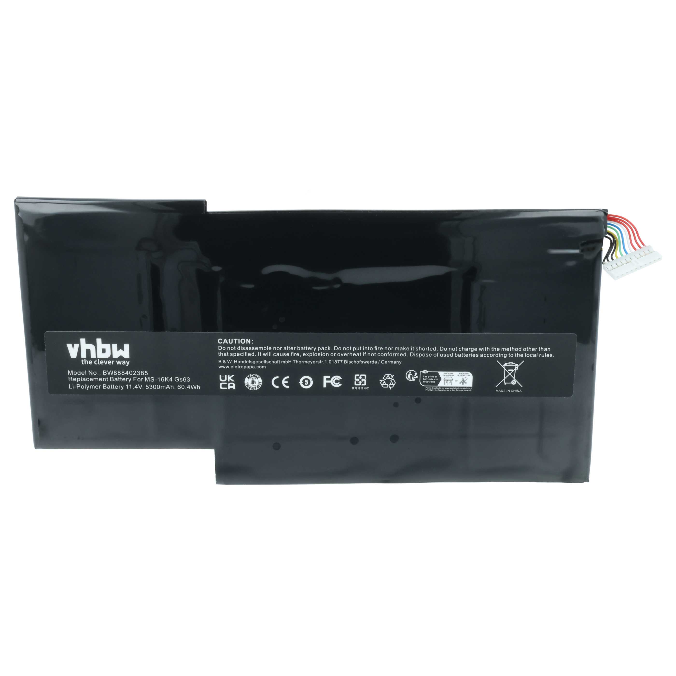 Akumulator do laptopa zamiennik MSI MS-17B1, MS-16K4, BTY-U6J, BTY-M6J, MS-17B4 - 5300 mAh 11,4 V LiPo