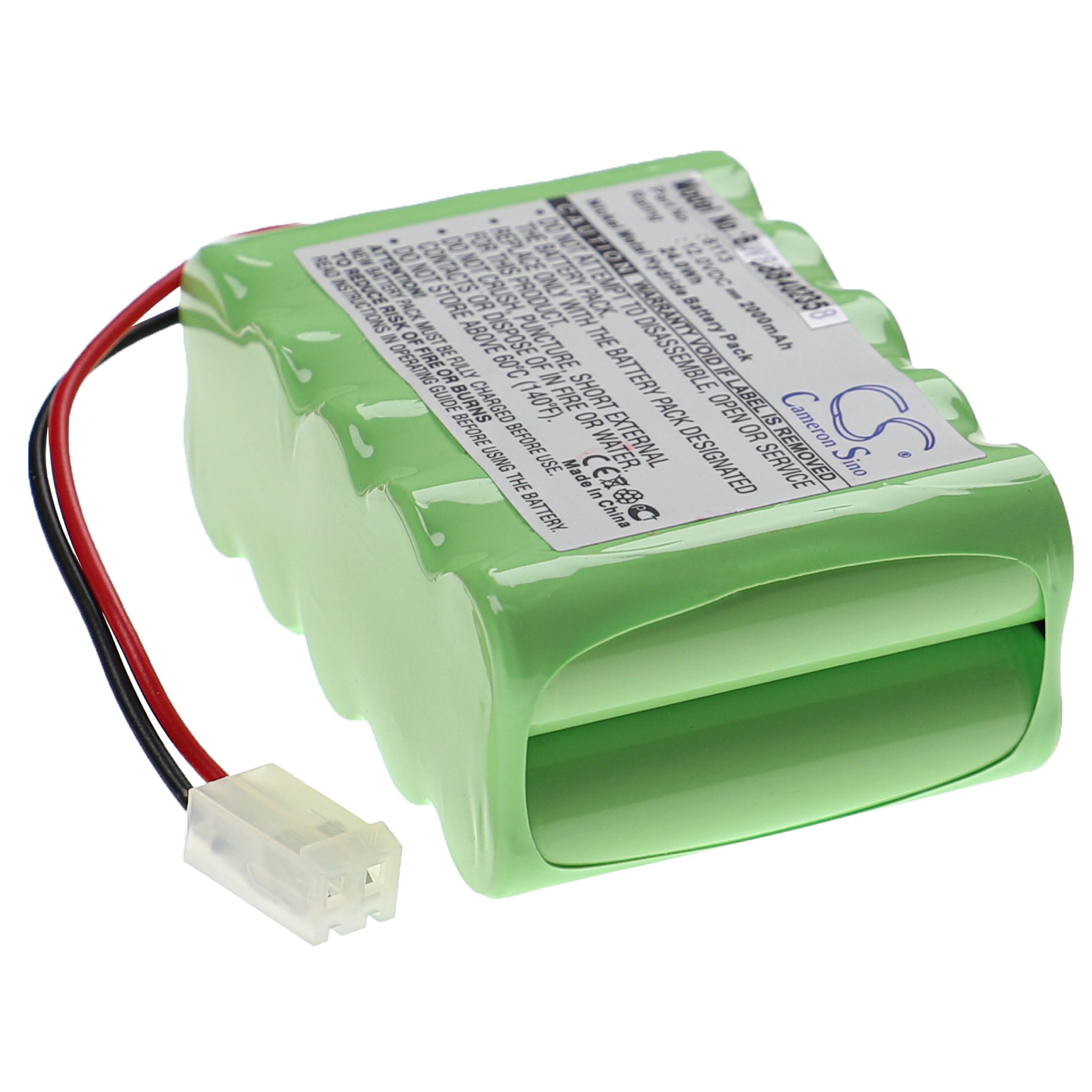 Batteria sostituisce Cardioline 88888089, 120176, 110176, 6113 per strumenti medici - 2000mAh 12V NiMH