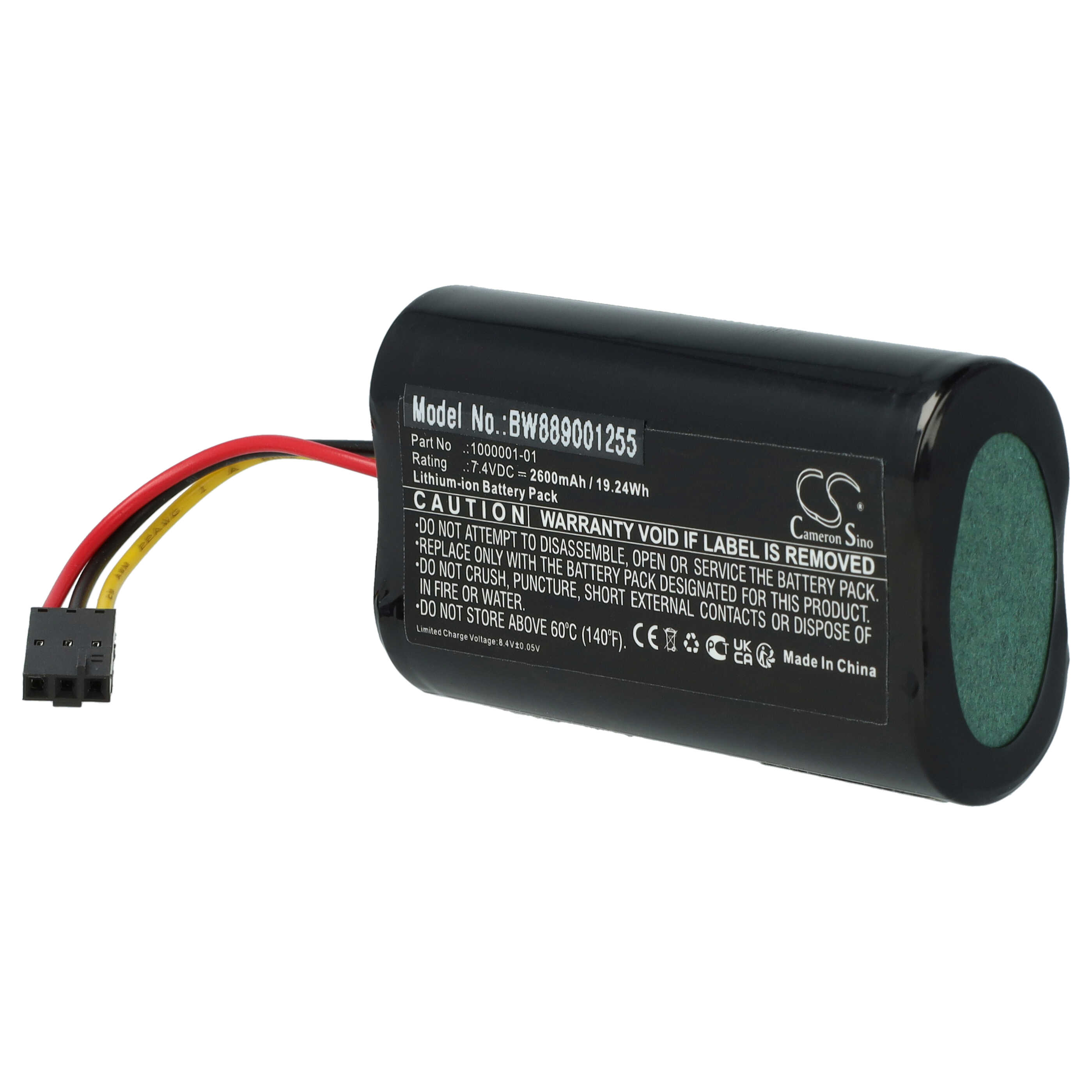 GPS Tracker Battery Replacement for Topcon 1000001-01 - 2600mAh 7.4V Li-Ion