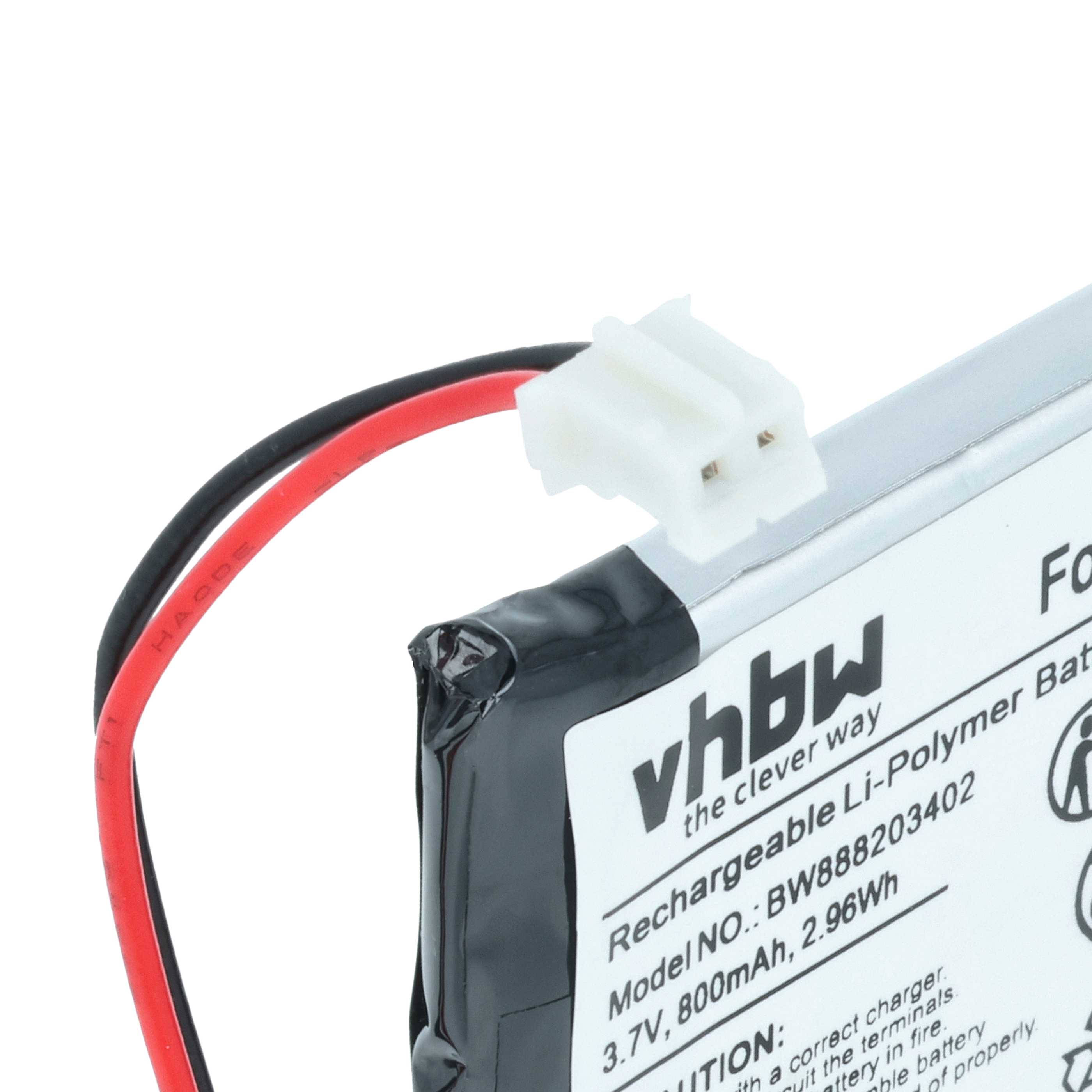 Batería reemplaza Nolan PL053448P para casco de moto - 800 mAh 3,7 V Li-poli