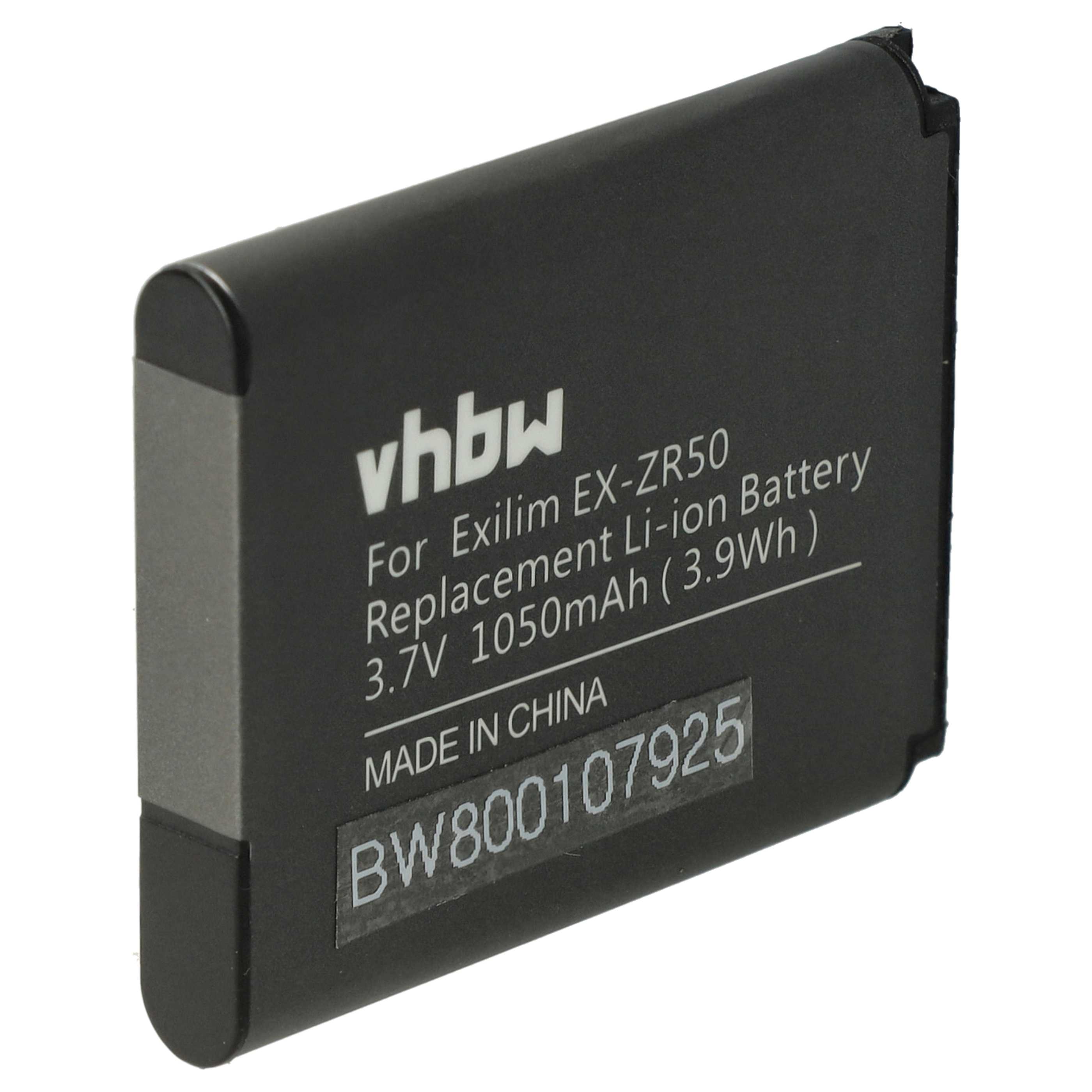 Battery replaces Casio NP-160 - 1050mAh, 3.7V, Li-Ion