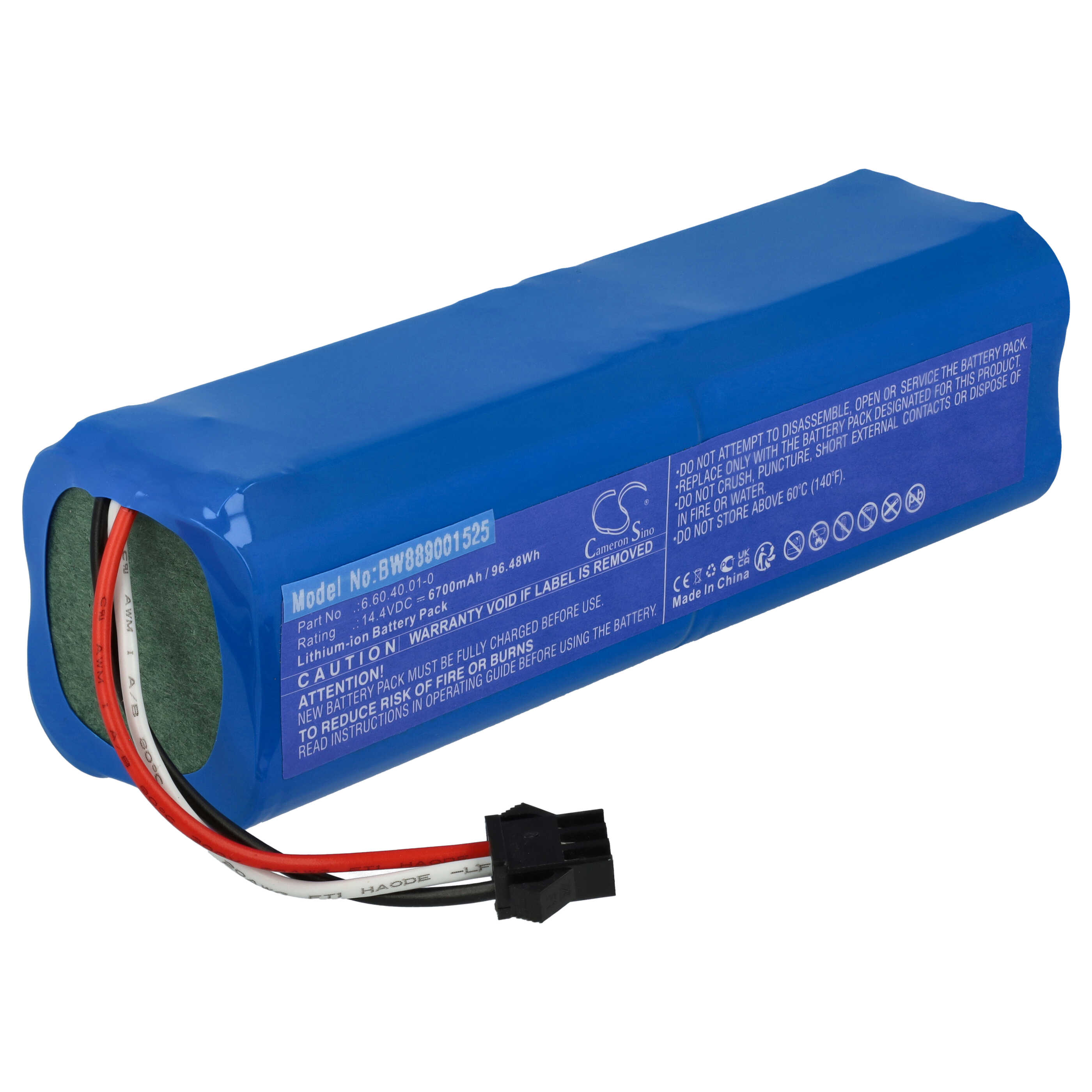 Battery replaces BLAUPUNKT 6.60.40.01-0 for Blaupunkt etc. 6700mAh, 14.4V, Li-Ion