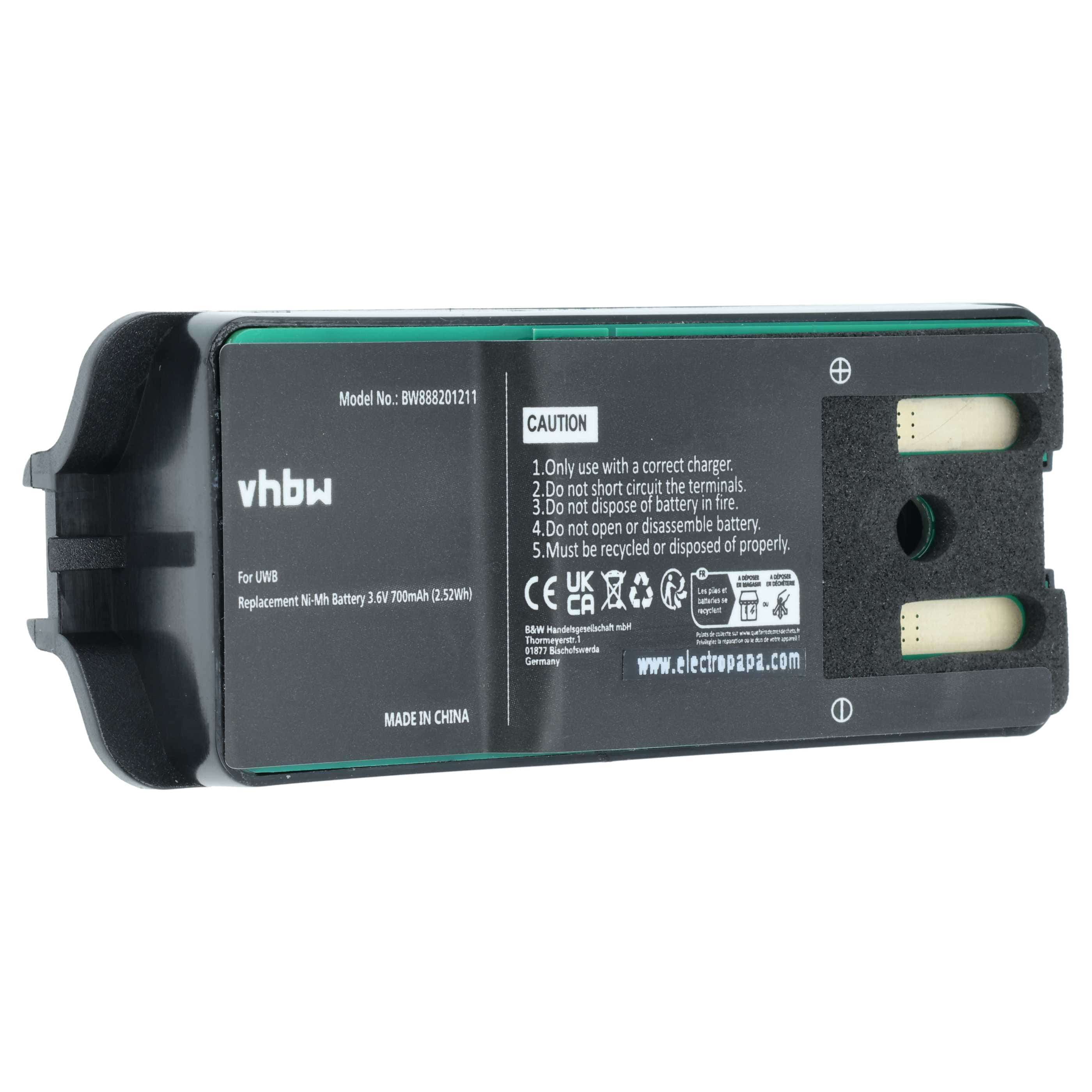 Radio Battery replaces JAY UWB - 700 mAh 3.6 V NiMH
