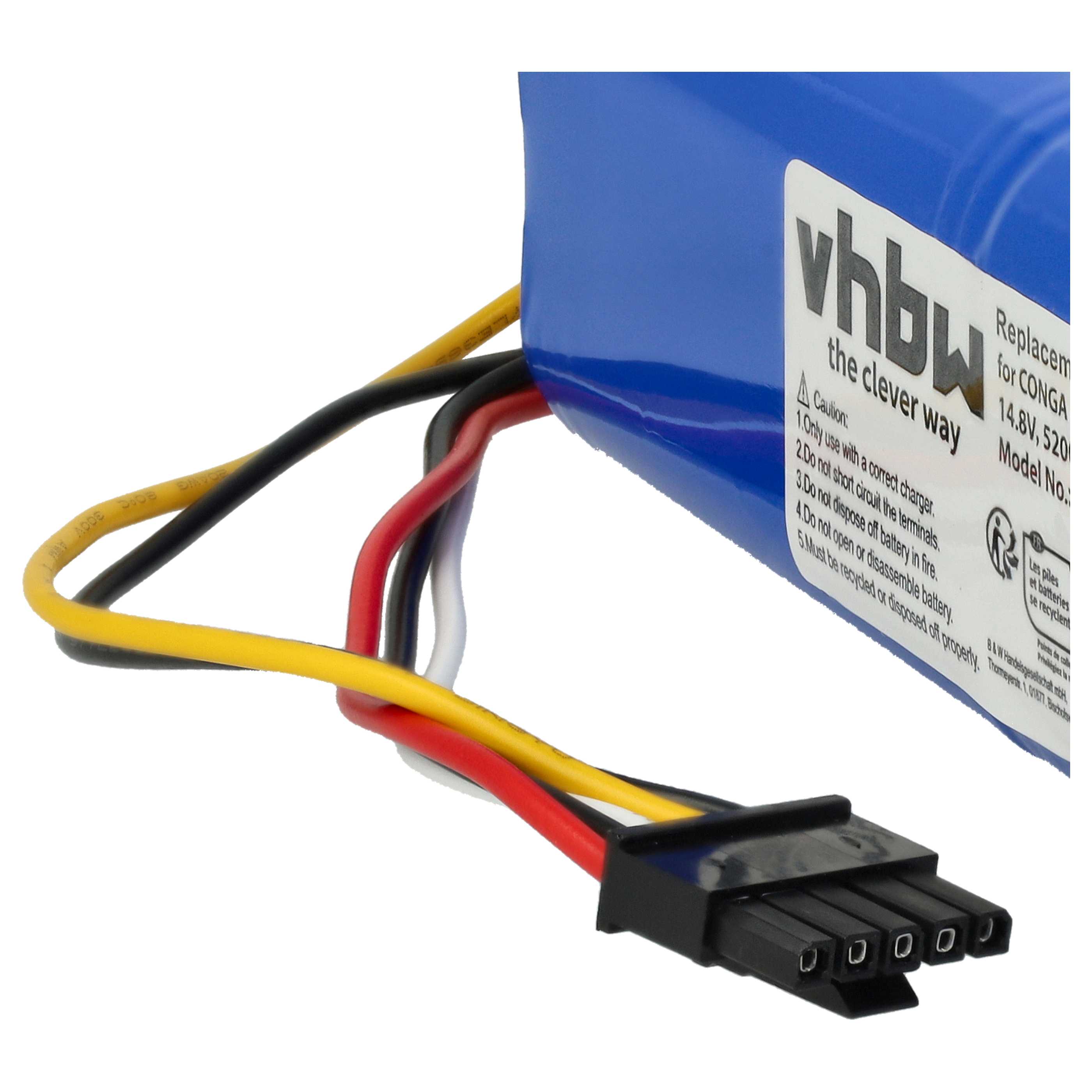 Battery replaces Cecotec 49CE5402, 80694 for Cecotec 5200mAh, 14.8V, Li-Ion