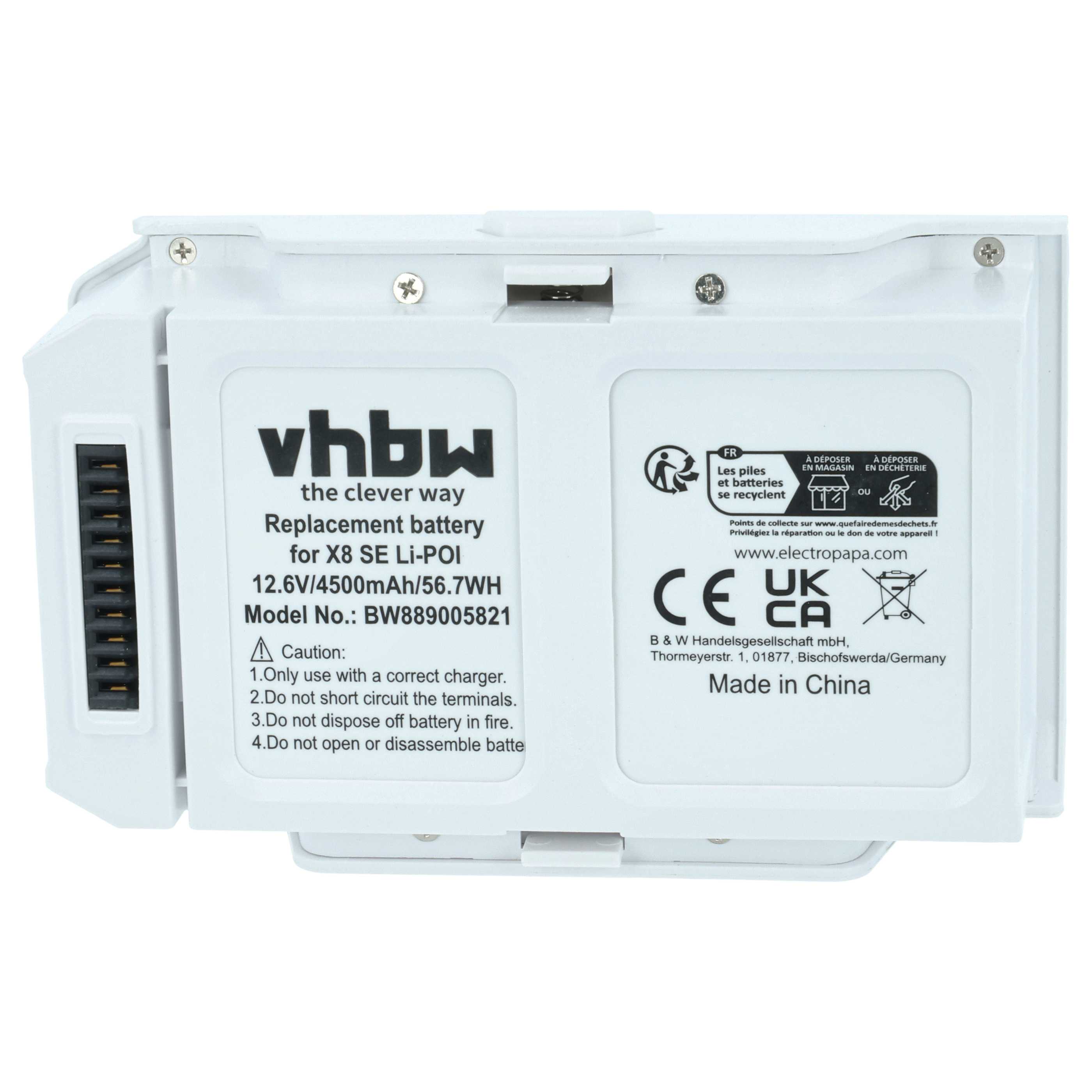 2x Batteries pour drone Xiaomi Fimi X8 SE 2022, SE 2020- 4500mAh 12,6V Li-polymère
