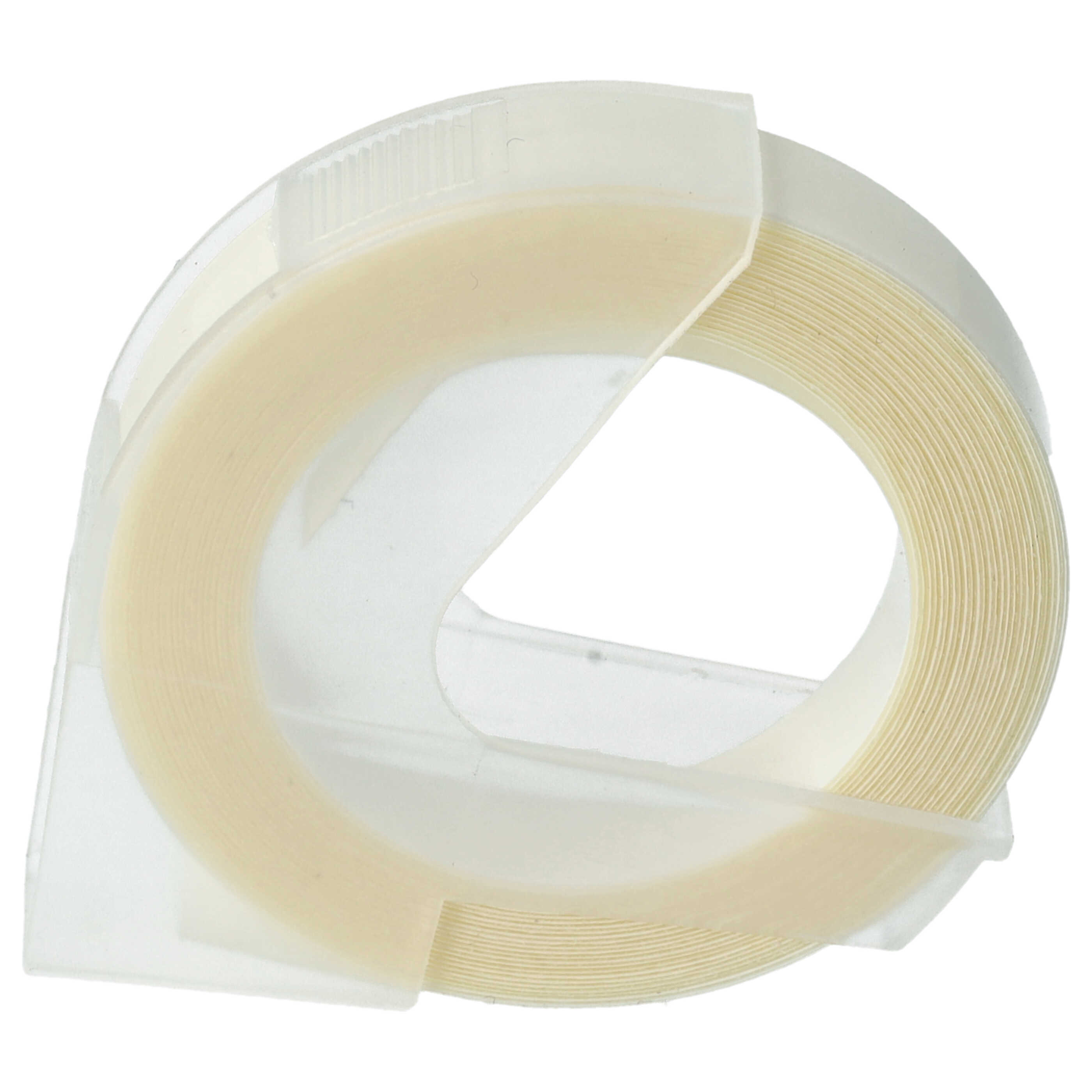 3D PrägebandSchriftband als Ersatz für Dymo 0898100, S0898100, 520101 - 9mm Weiß auf Transparent