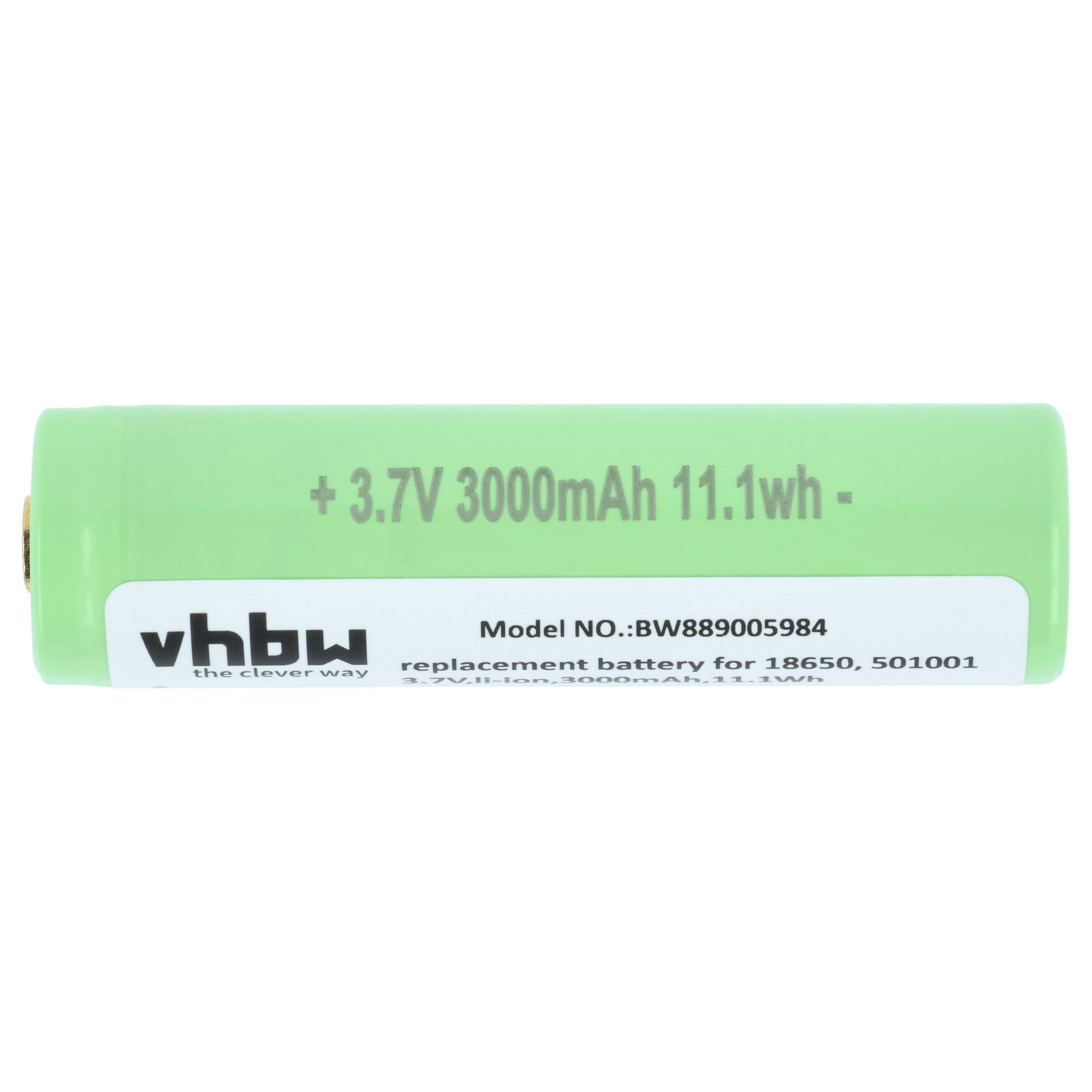 Torch - 2x Battery replaces Ledlenser 501001 - 3 Ah 3.7 V Li-Ion