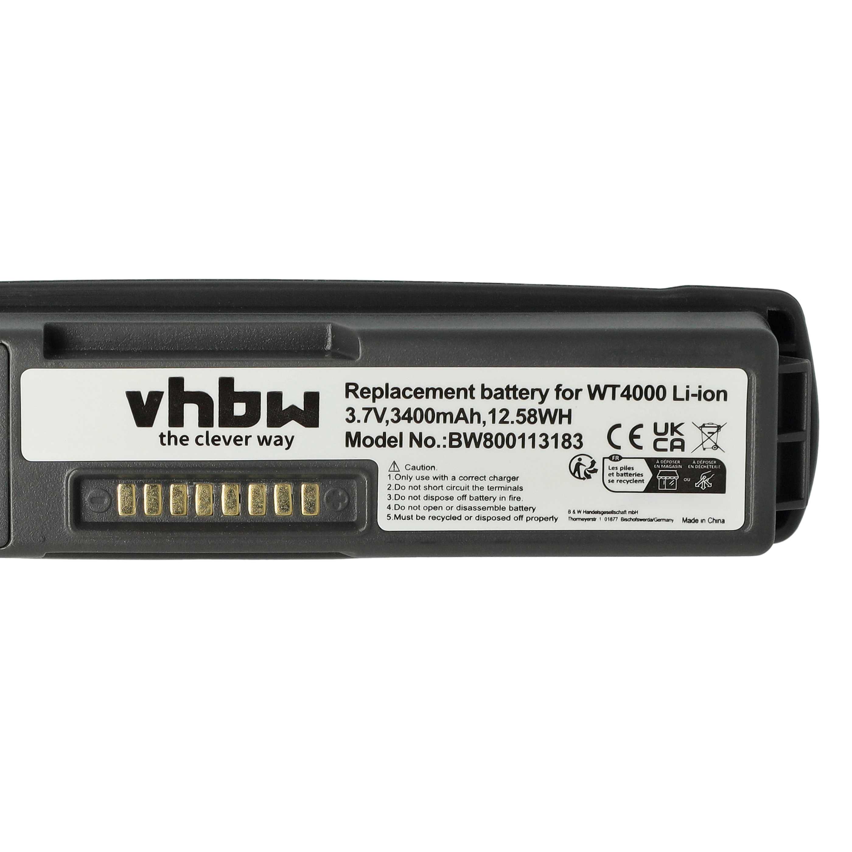 Batería reemplaza Symbol 55-000166-01 para escáner de código de barras Symbol - 3400 mAh 3,7 V Li-Ion