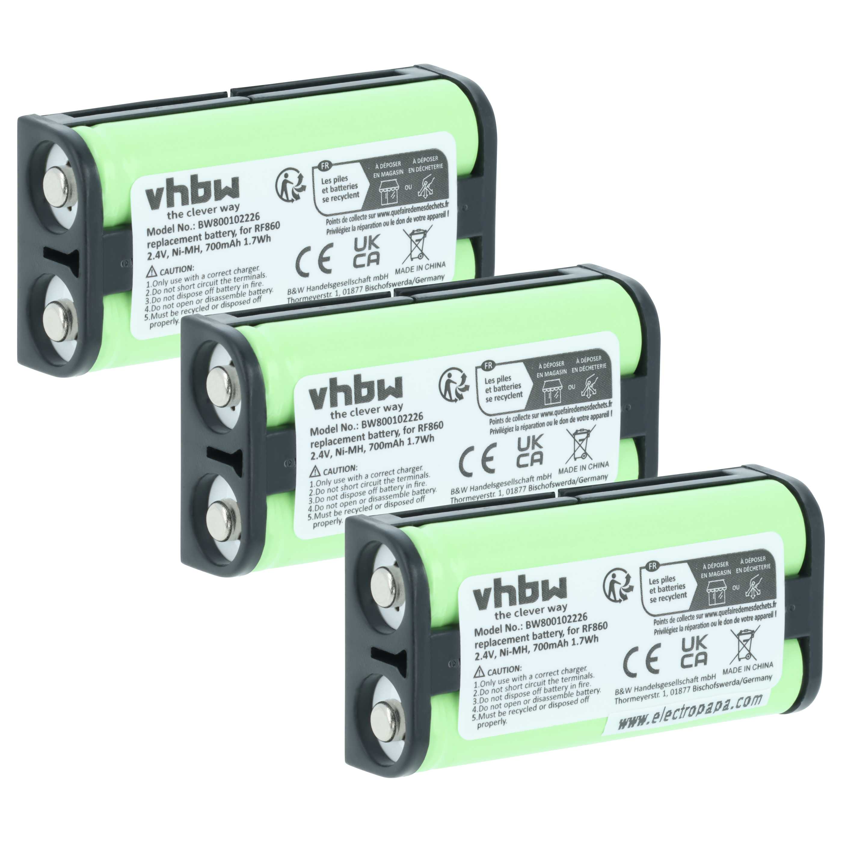3x Batteria sostituisce Sony BP-HP550-11 per auricolari cuffie - 700mAh 2,4V NiMH