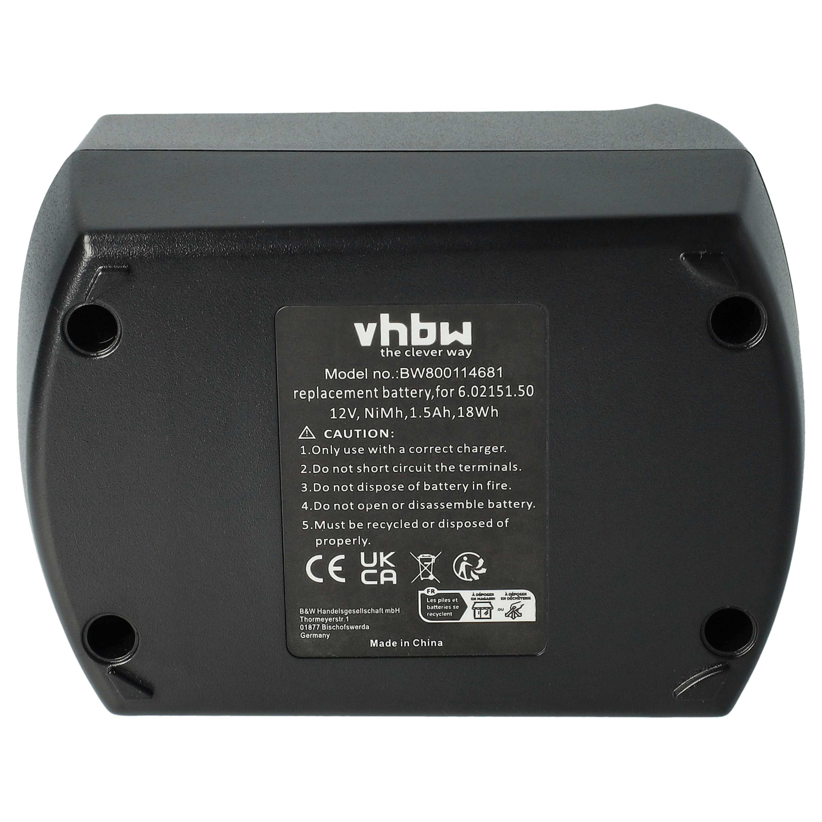 Akumulator do elektronarzędzi zamiennik Metabo 6.02151.50, 6.25473 - 1,5 Ah 12 V NiMH