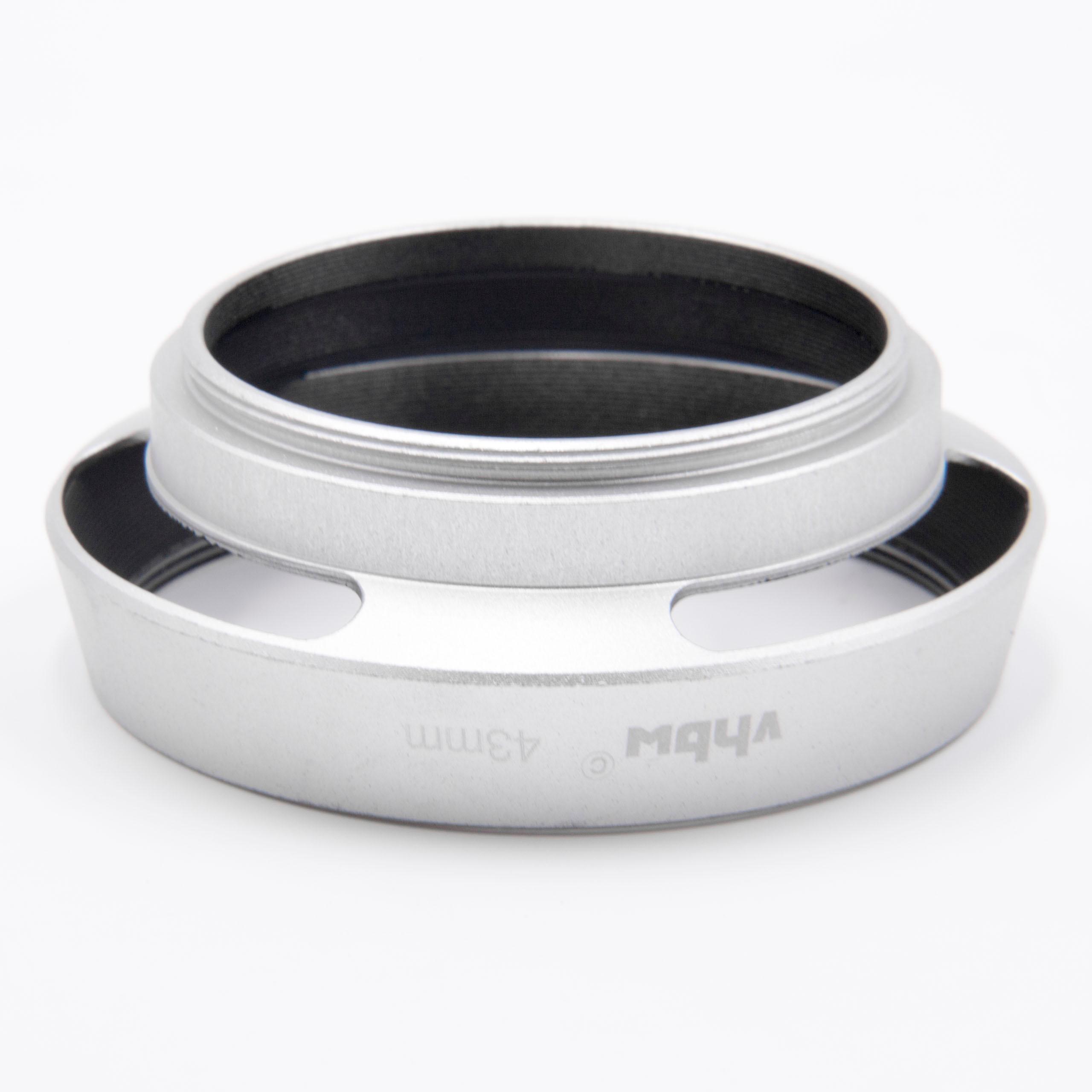 Lens Hood suitable for 43mm Lens - Lens Shade Silver, Round