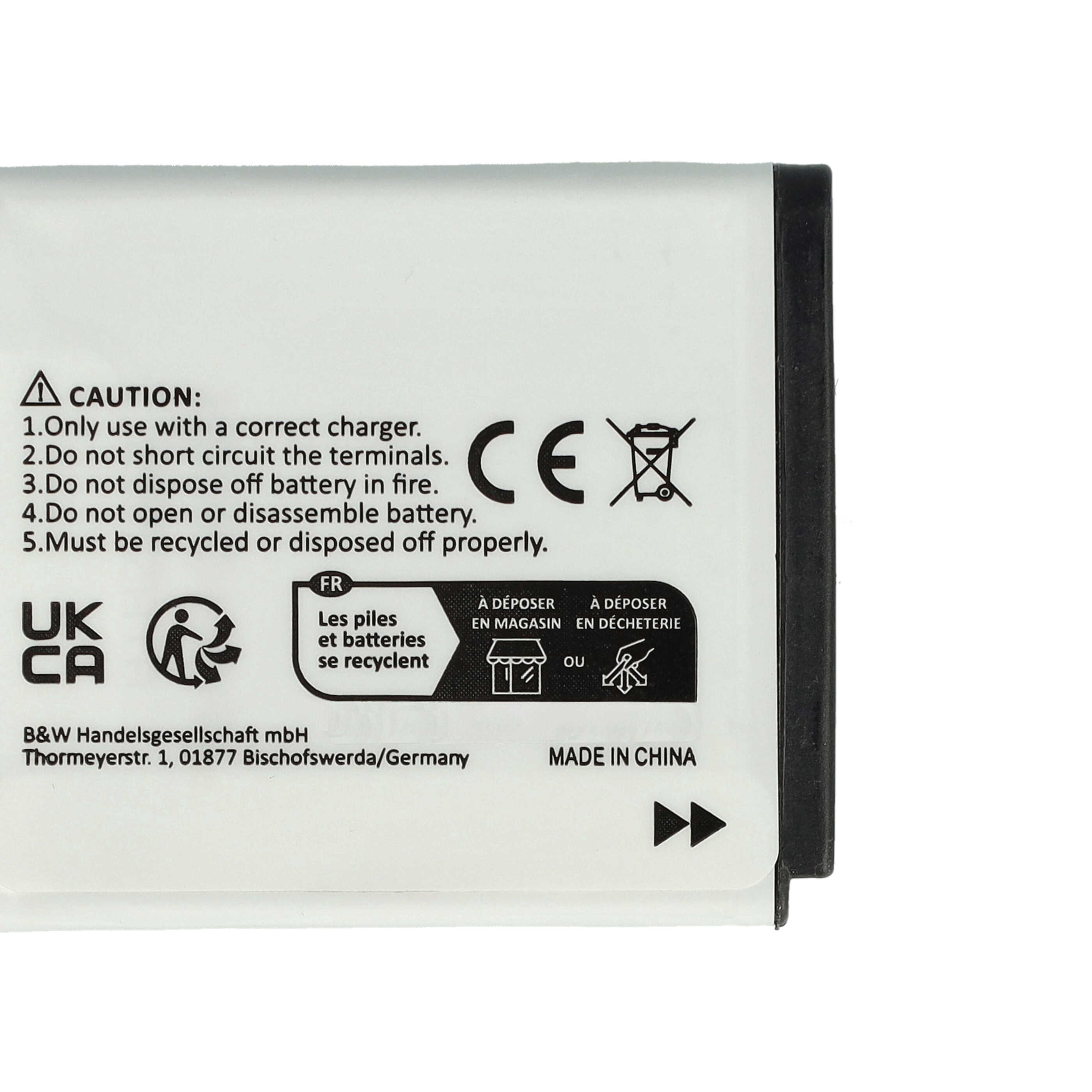 Batteria sostituisce Pentax D-Li68, D-Li122 per fotocamera Pentax - 650mAh 3,6V Li-Ion