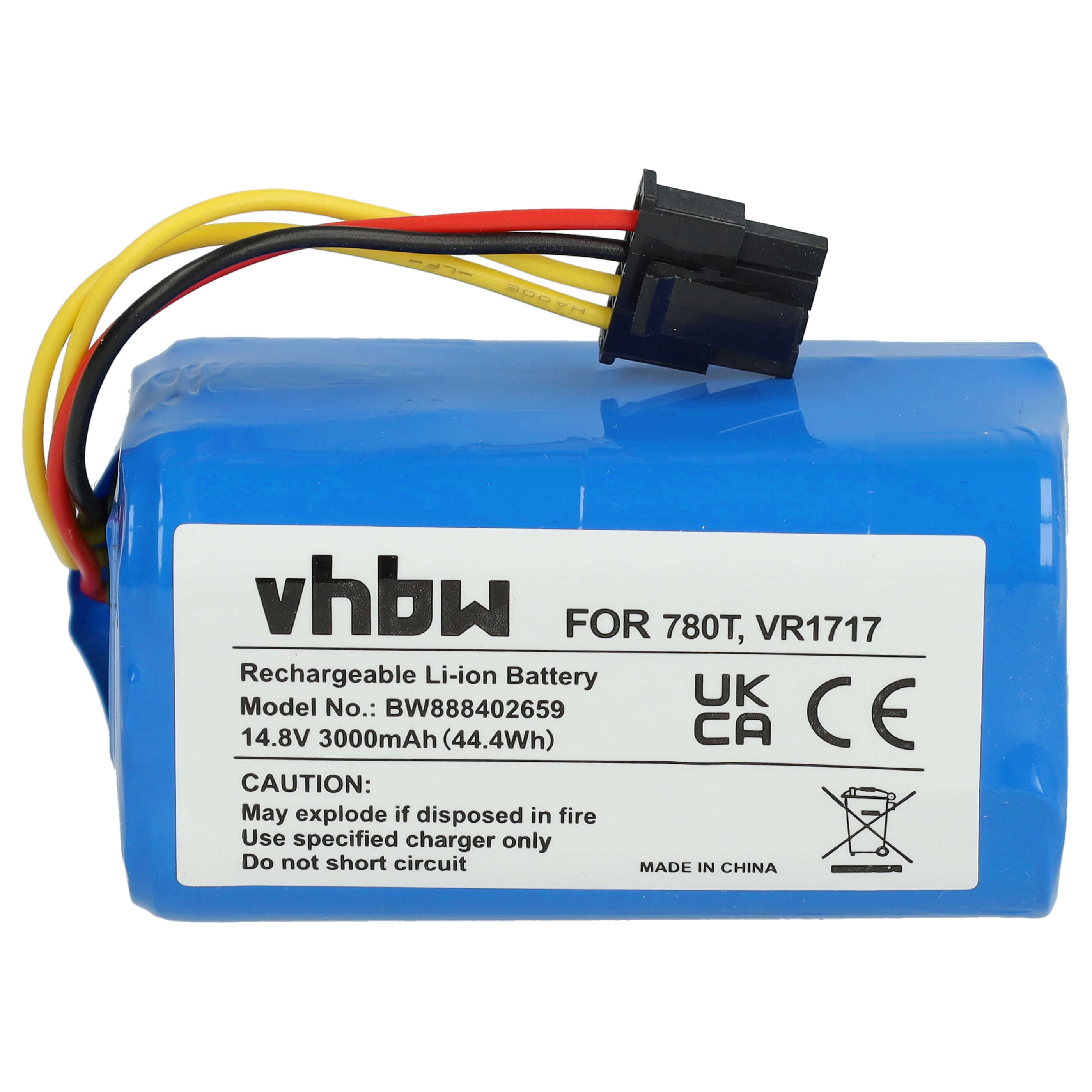 Batterie remplace Bagotte BONA18650-MF1 pour robot aspirateur - 3000mAh 14,8V Li-ion