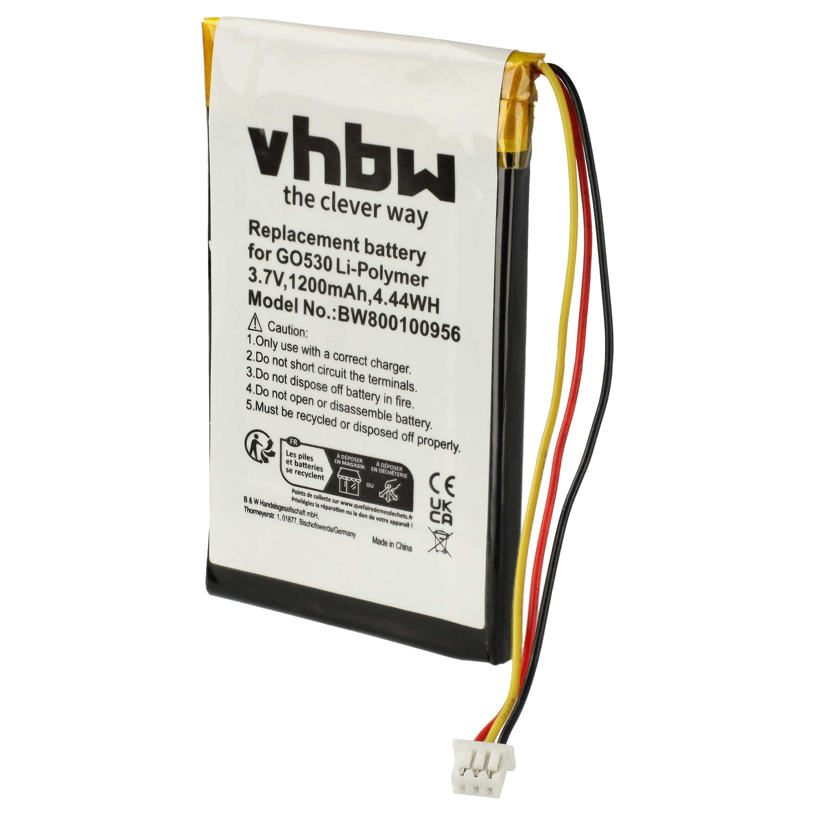 Akumulator do nawigacji GPS zamiennik TomTom 1697461, AHL03714000, VF8 - 1200 mAh 3,7 V LiPo