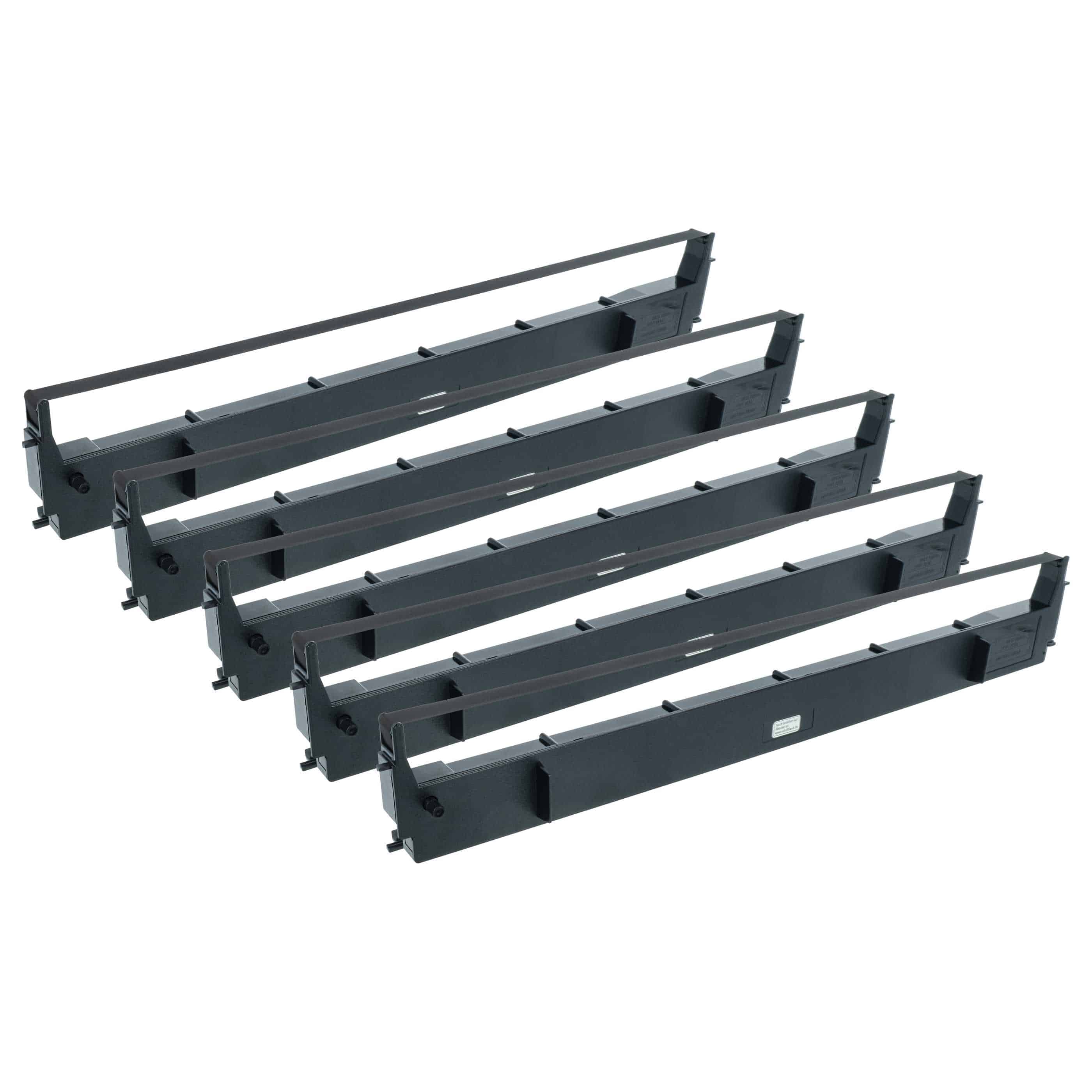 5x Ink Ribbon replaces Epson S015020, C13S015020 for Dot Matrix, Receipt Printer - Black