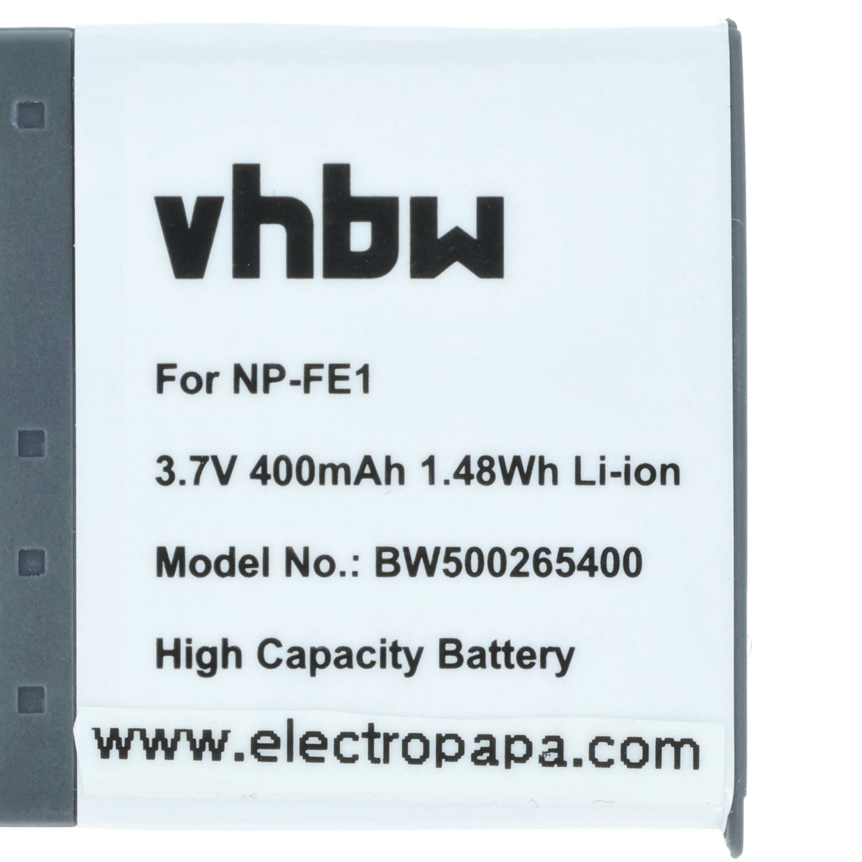 2x Battery replaces Sony NP-FE1 - 370mAh, 3.6V, Li-Ion