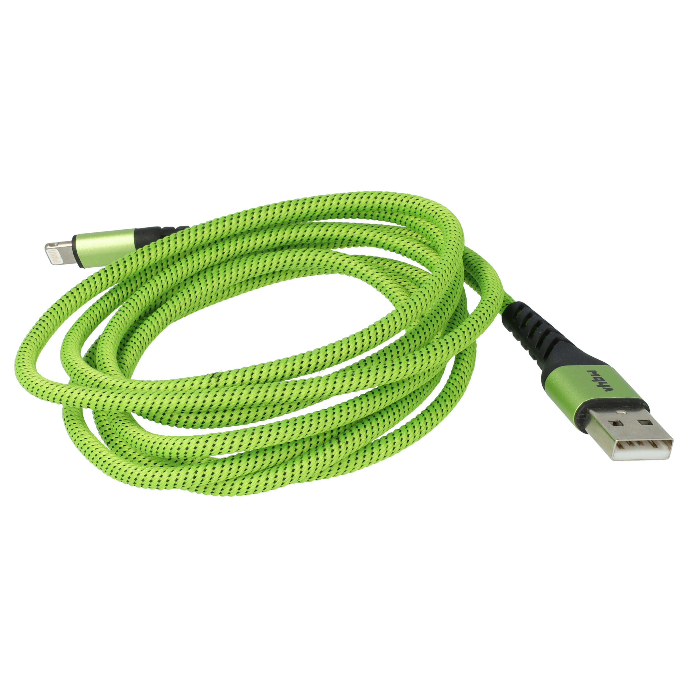 2x Lightning Kabel auf USB A passend für Apple AirPods Apple iOS Geräte - Grün Schwarz, 180cm