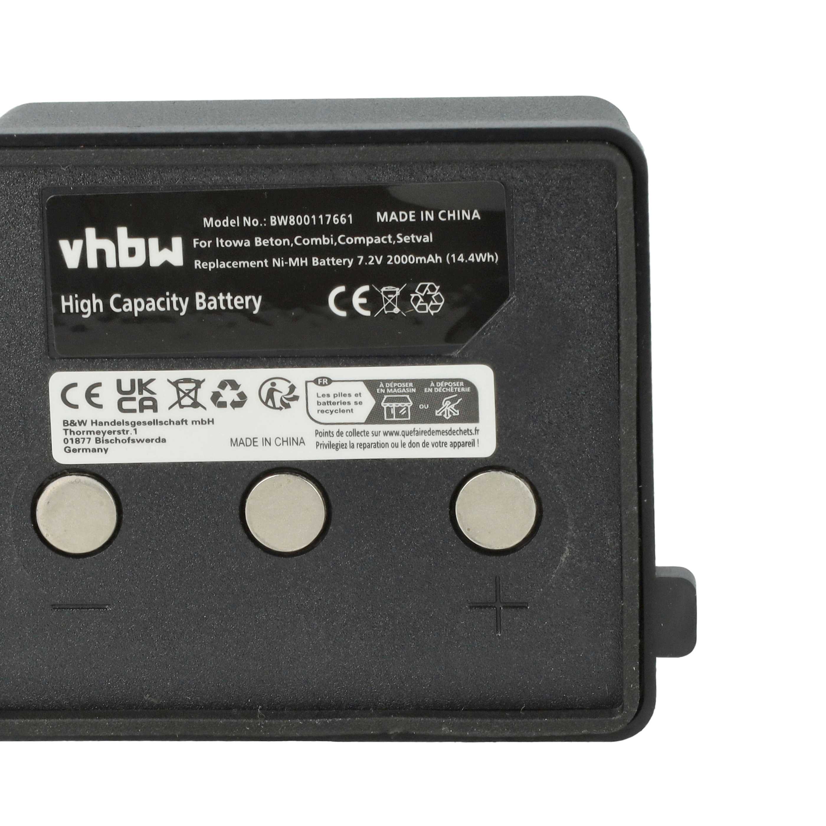Remote Control 5x Battery replaces Itowa BT7223, BT7223MH - 2000 mAh 7.2 V NiMH