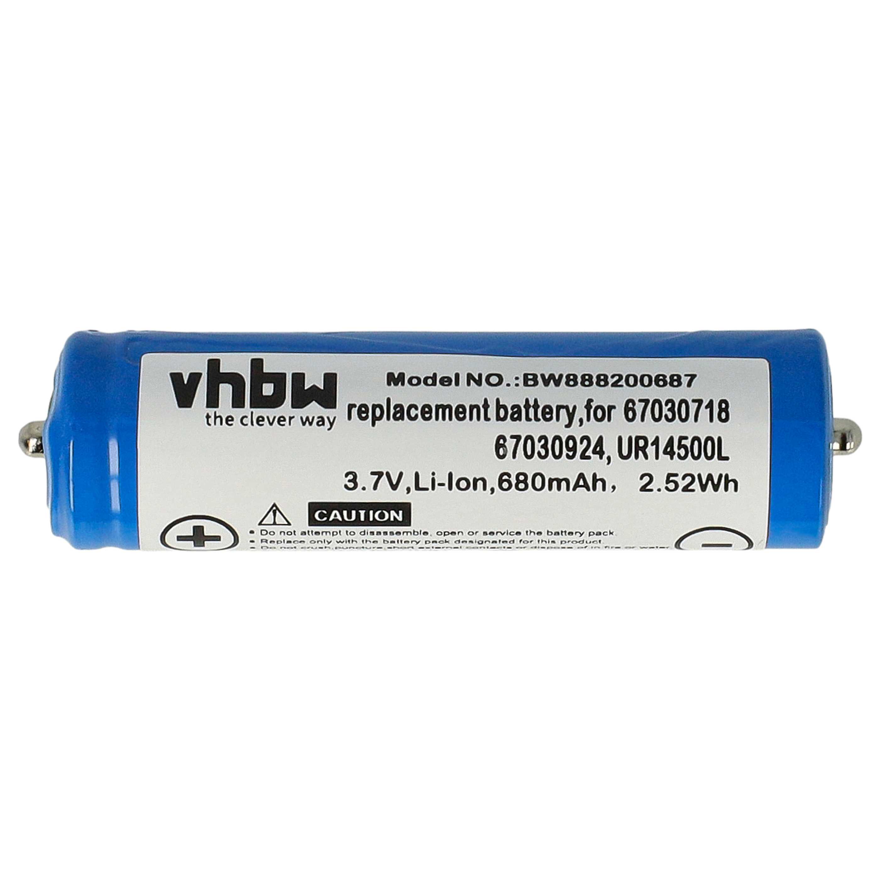 Electric Razor Battery Replacement for Braun 67030924, 67030718, 7030924, 81489177 - 680 mAh 3.7 V Li-Ion