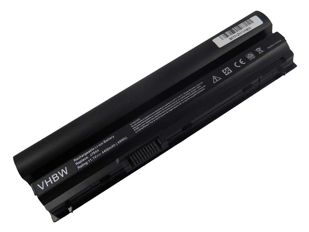 Batería reemplaza Dell 09K6P, 312-1239, 11HYV, 0F7W7V para notebook Dell - 4400 mAh 11,1 V Li-Ion negro
