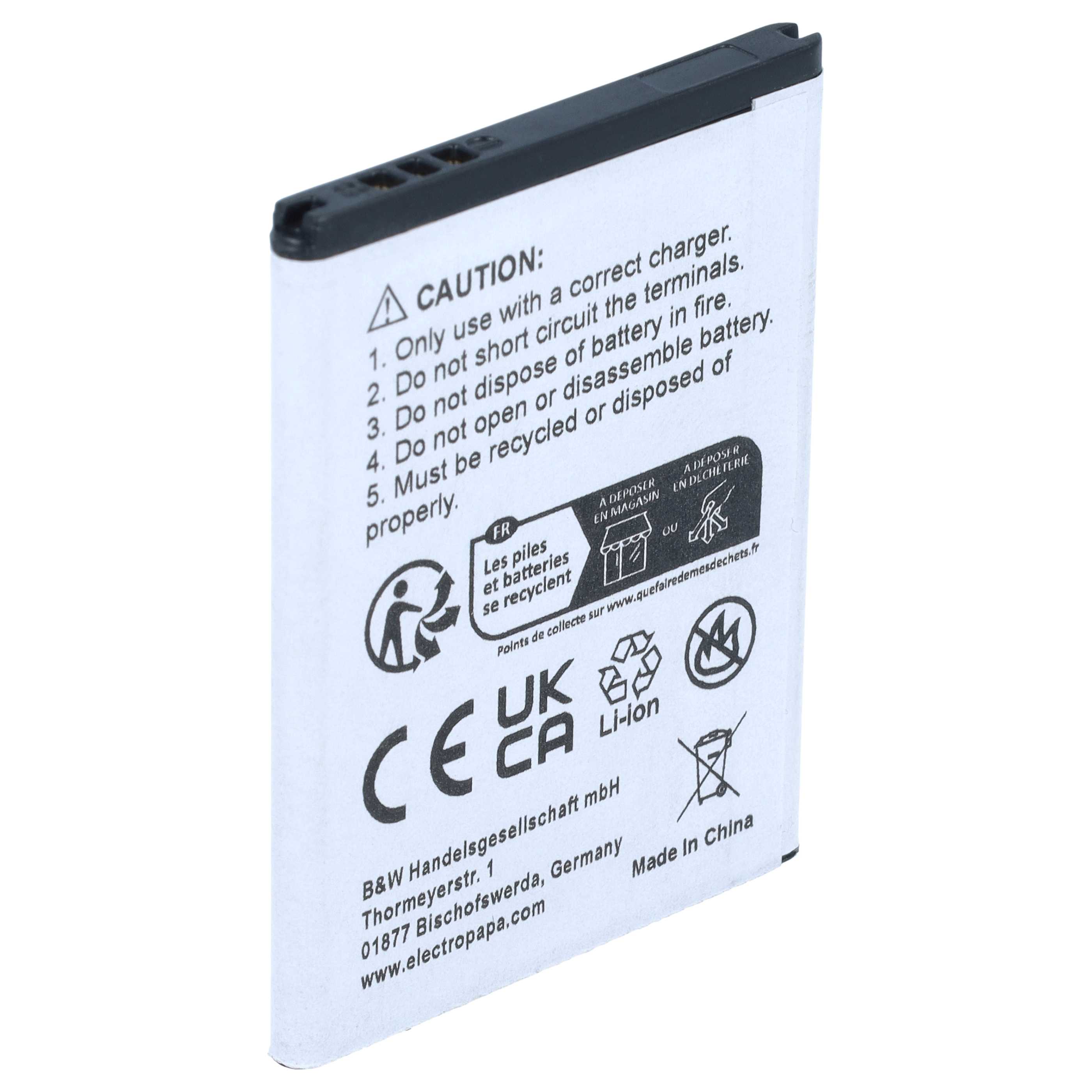 Akku als Ersatz für Samsung EB424255VA, AB463851BABSTD, AB463851BA für Virgin Mobile - 1100mAh 3,7V Li-Ion