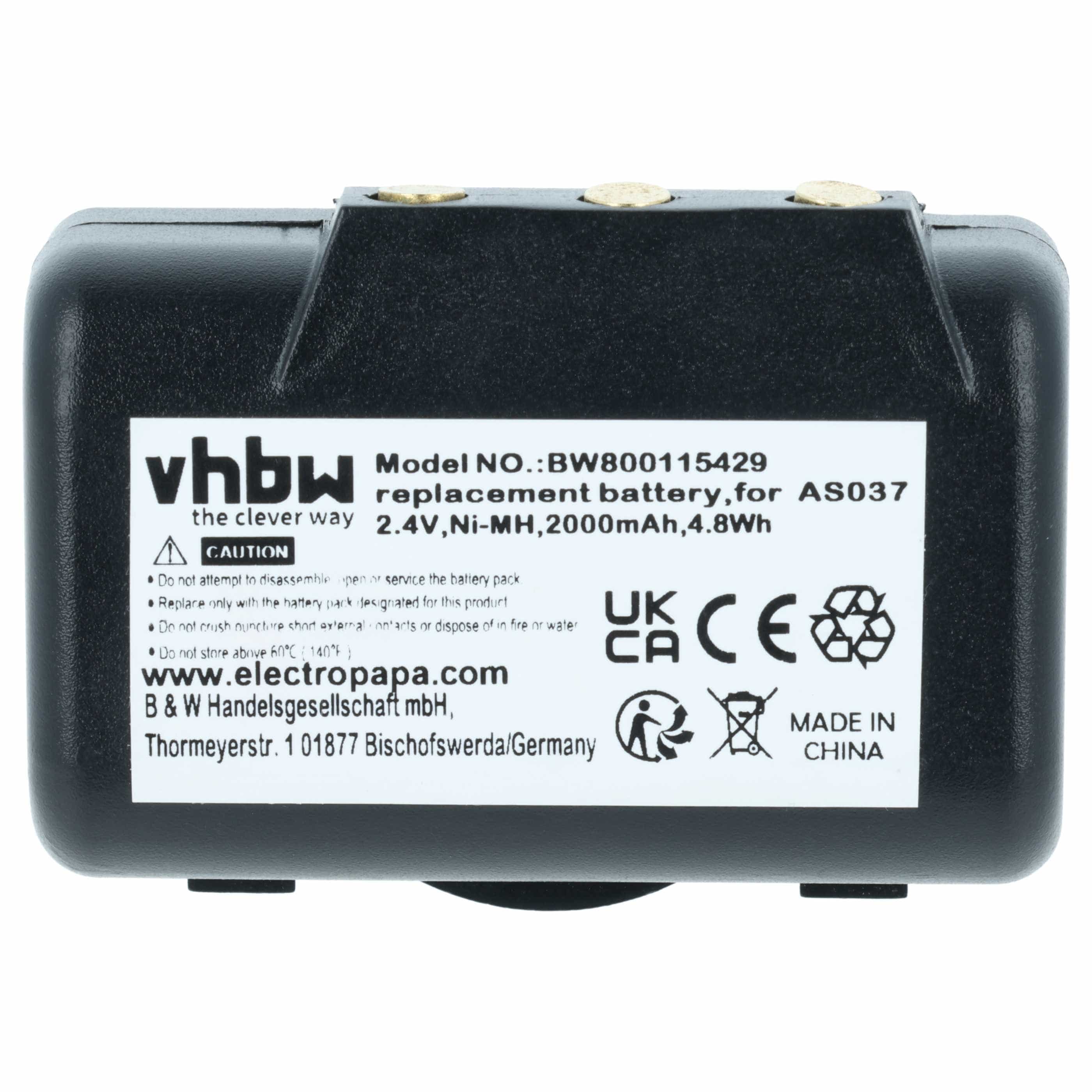 5x Akumulator do zdalnego sterowania zamiennik IMET WBH04.965, AS037 - 2000mAh 2,4V NiMH