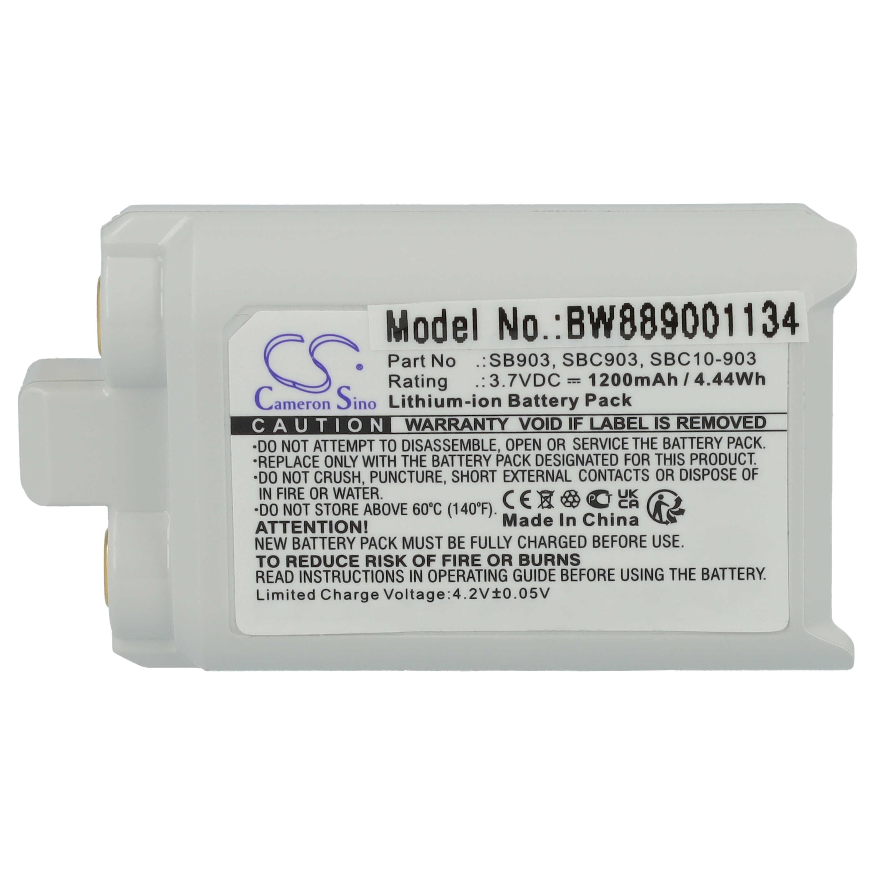 Batteria per trasmettitore sostituisce Shure SBC903, SBC10-903, SB903, 95A36606 Shure - 1200mAh 3,7V Li-Ion