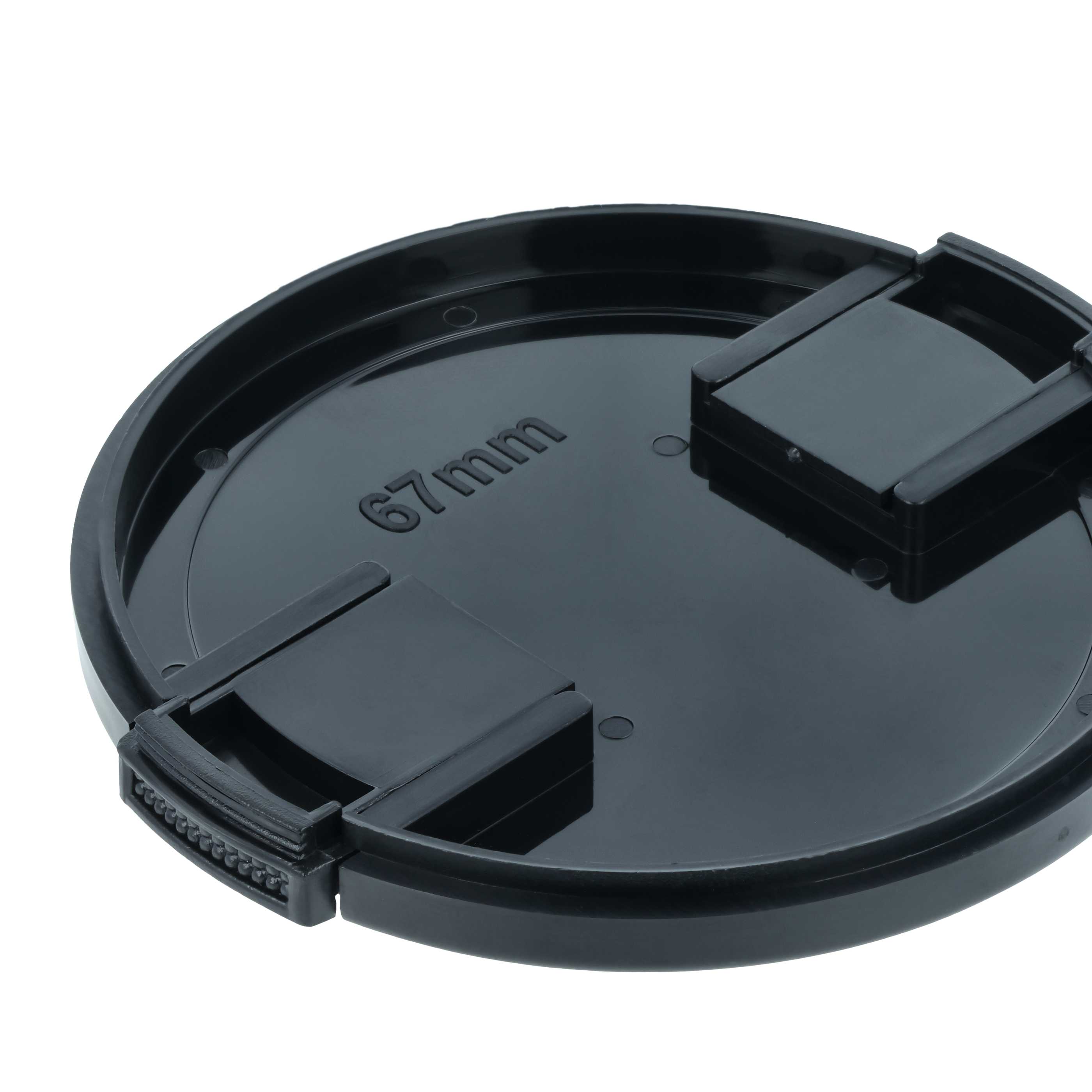 Copriobiettivo 67 mm per Fujifilm, Leica, Pentax, Panasonic - con impugnatura laterale, plastica, nero