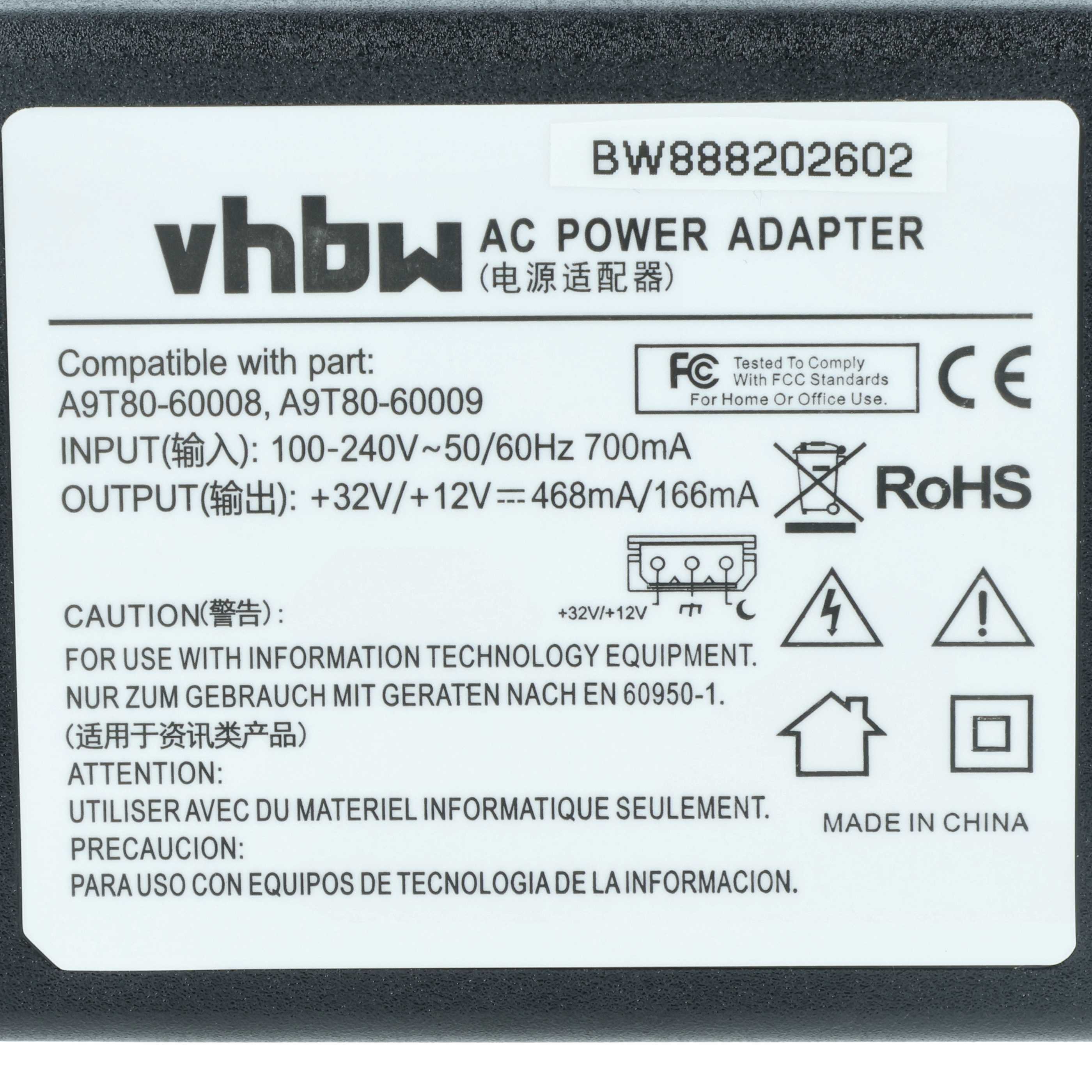 Netzteil als Ersatz für HP E4W39-60047, A9T80-60008, A9T80-60009, CQ191-60018 für HP Drucker - 10,1 cm