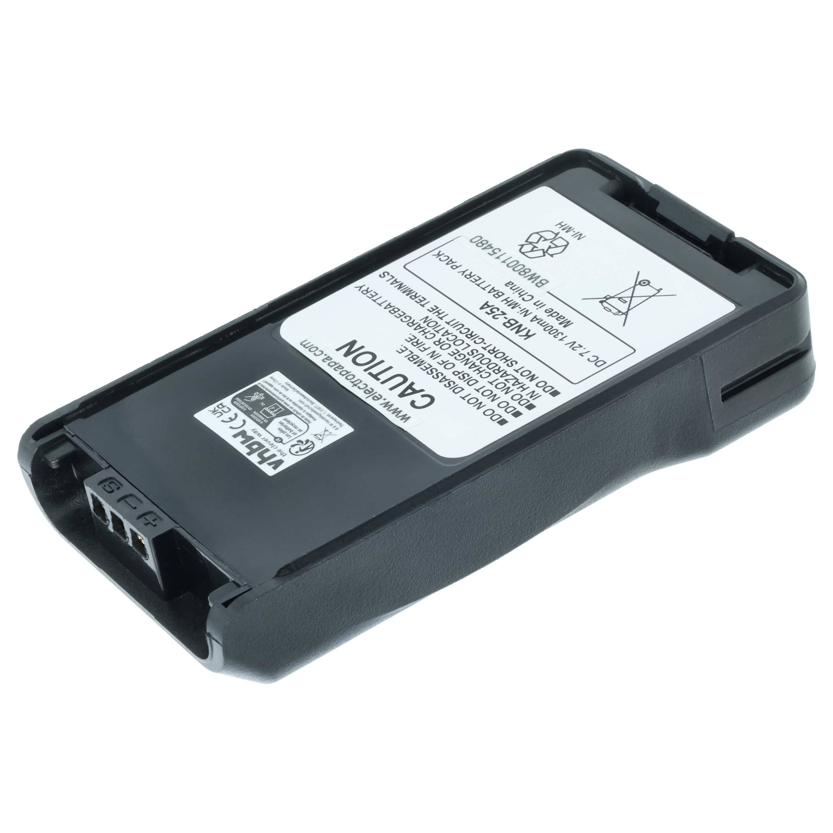Batteria sostituisce Kenwood KNB-24L, KNB-24LX, KNB-24, KNB-24Li per dispositivo radio - 1300mAh 7,2V NiMH