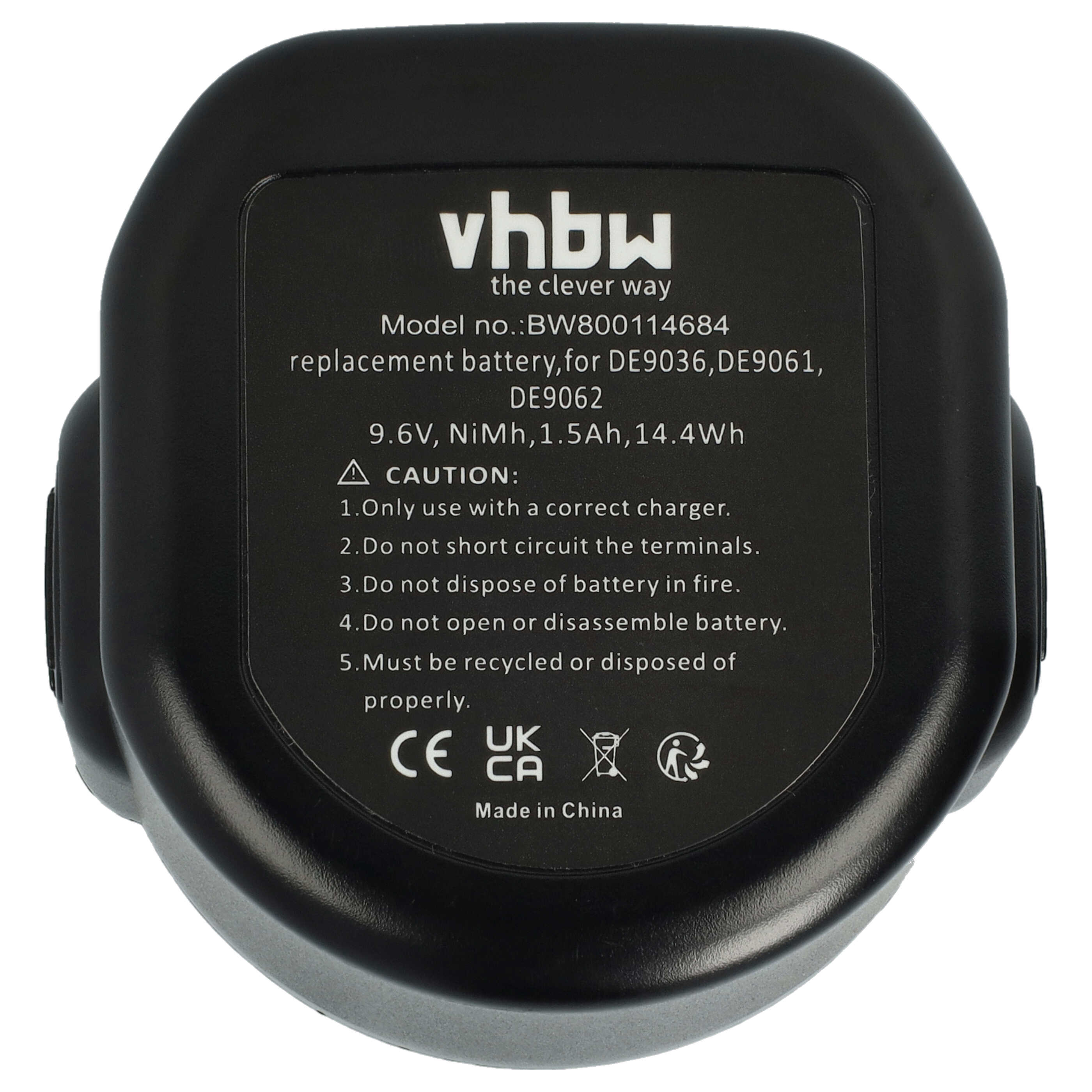 Akku (3x Stück) 9,6V als Ersatz für Black & Decker A9242, A9251, FSB96, A9265, A9272, A9274 - 1,5Ah, NiMH