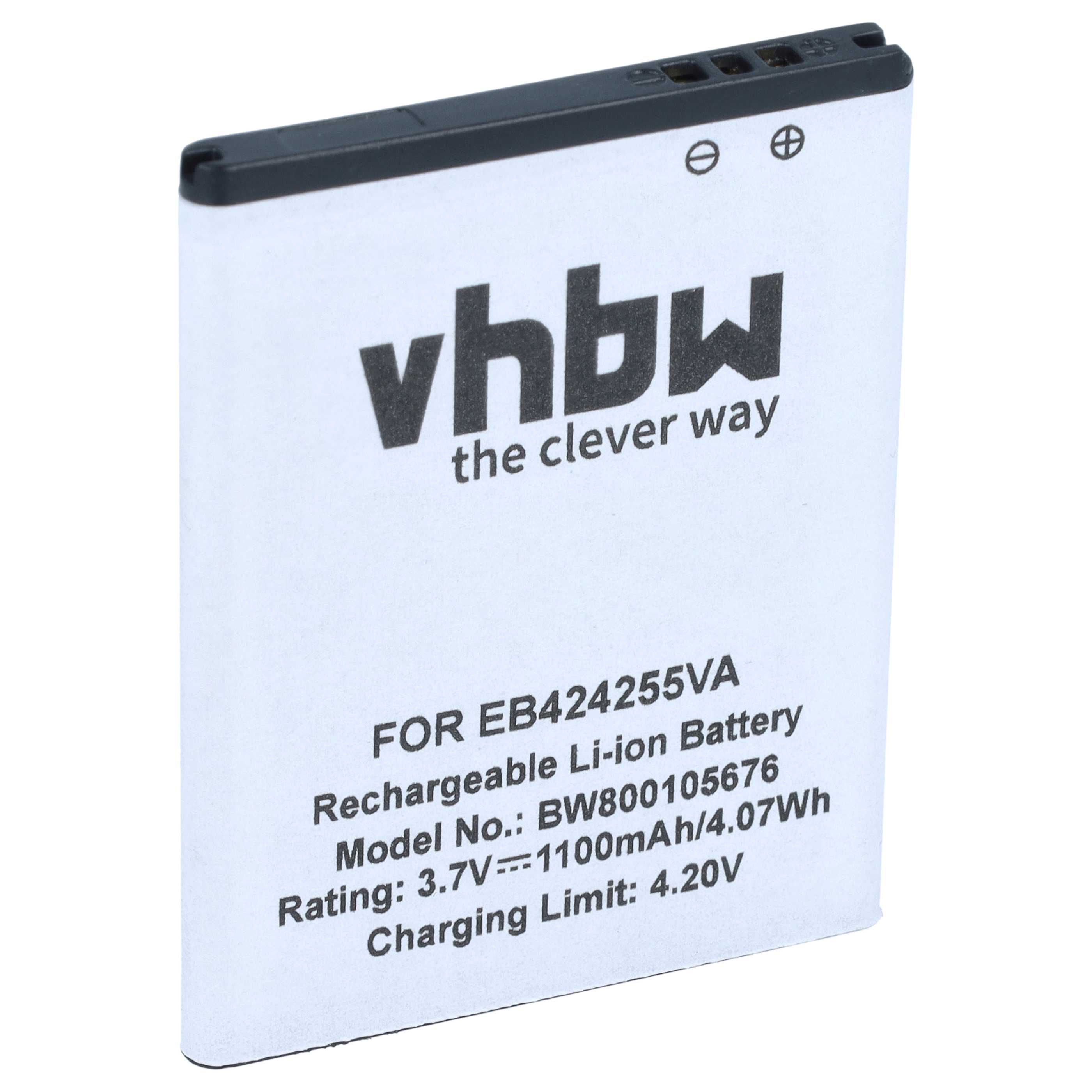 Batería recargable reemplaza Samsung EB424255VA, AB463851BABSTD, AB463851BA para móvil - 1100 mAh 3,7 V Li-Ion