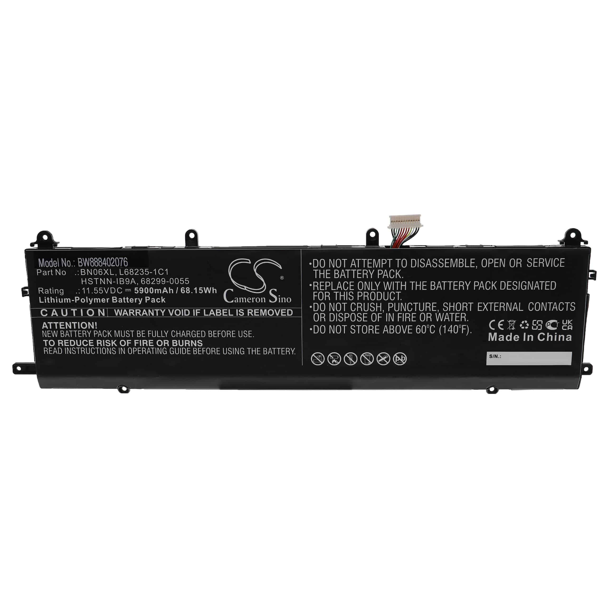Akumulator do laptopa zamiennik HP L68235-1C1, HSTNN-IB9A, 68299-0055, BN06XL - 5900 mAh 11,55 V LiPo